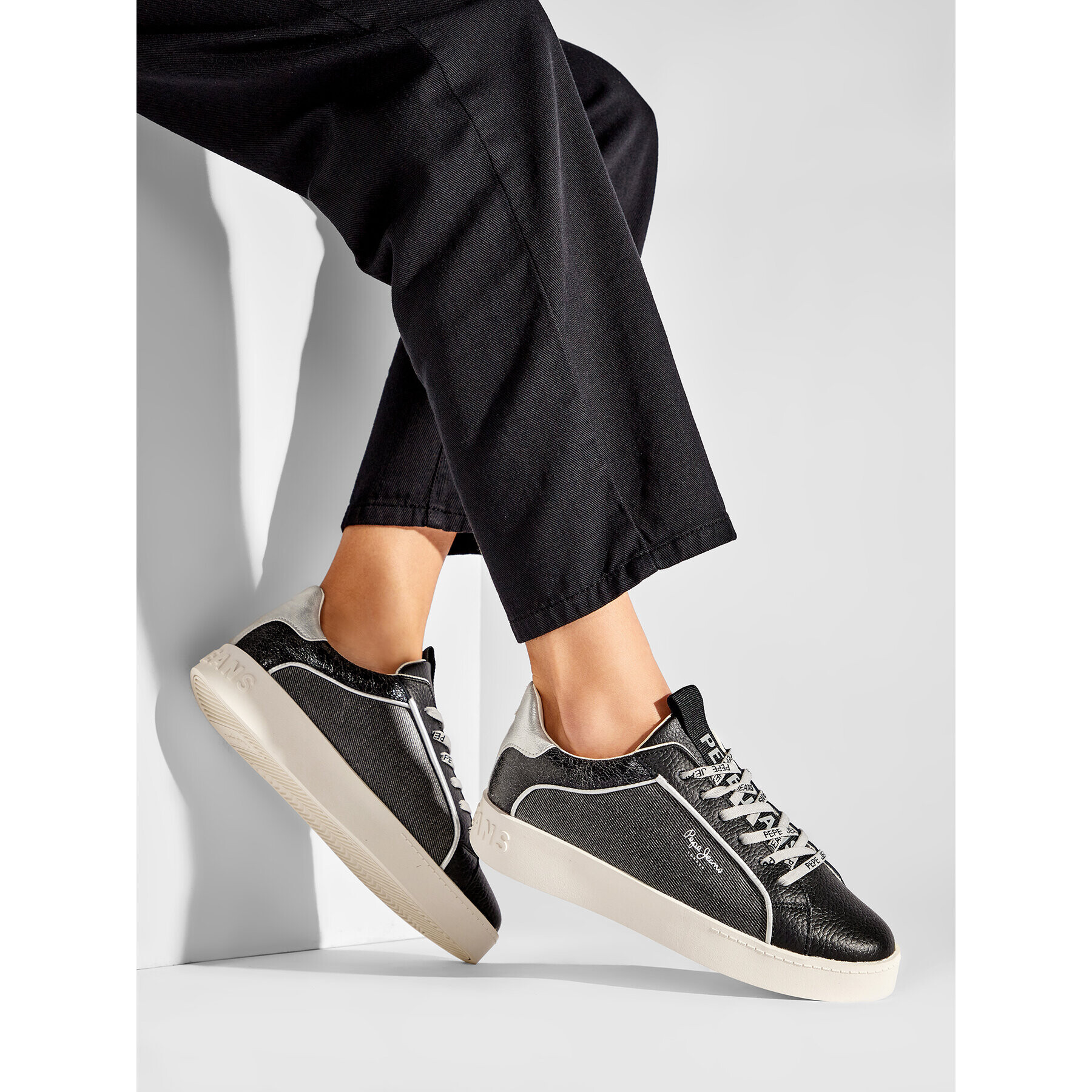 Pepe Jeans Сникърси Brixton Light PLS31214 Черен - Pepit.bg