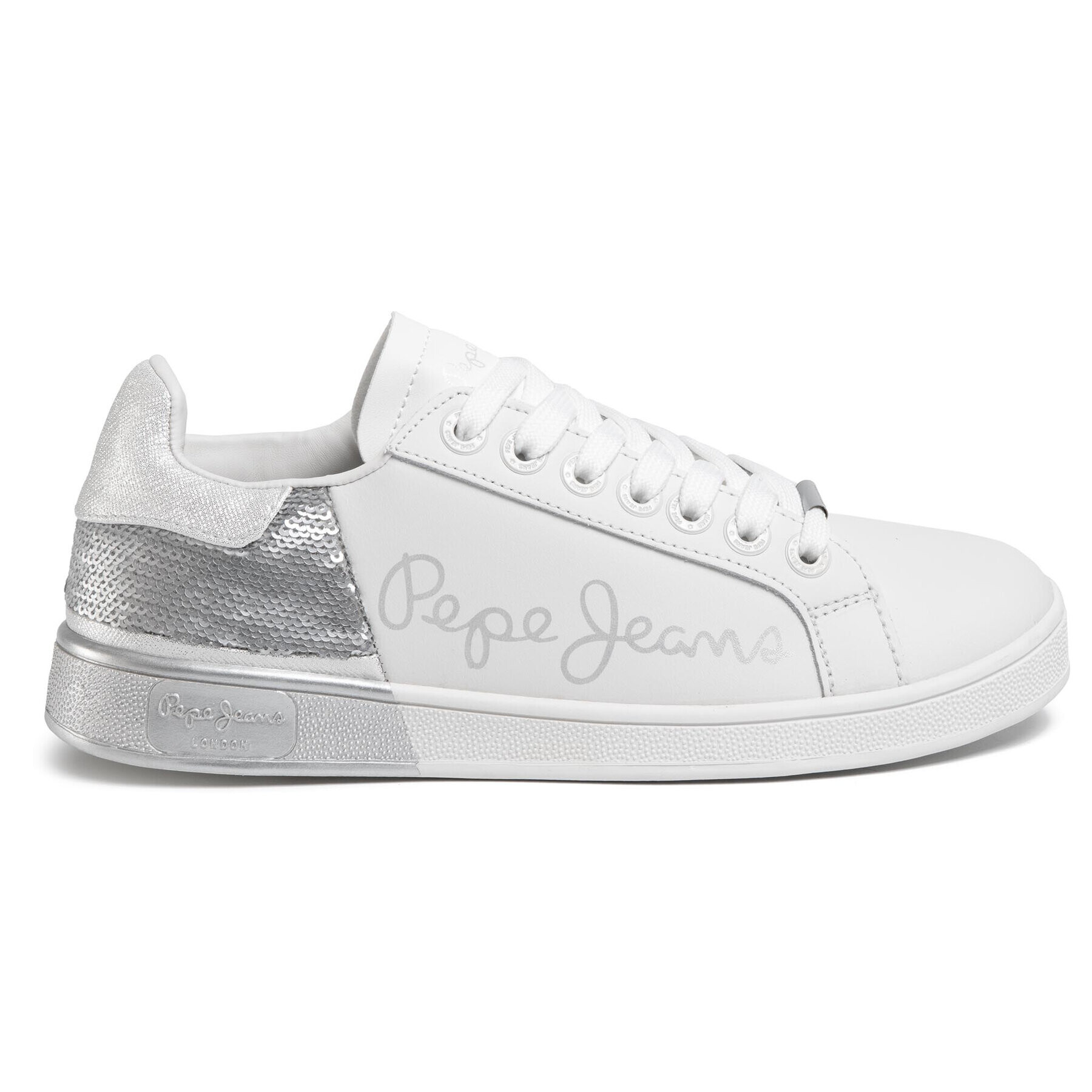 Pepe Jeans Сникърси Brompton Sequins PLS30965 Бял - Pepit.bg