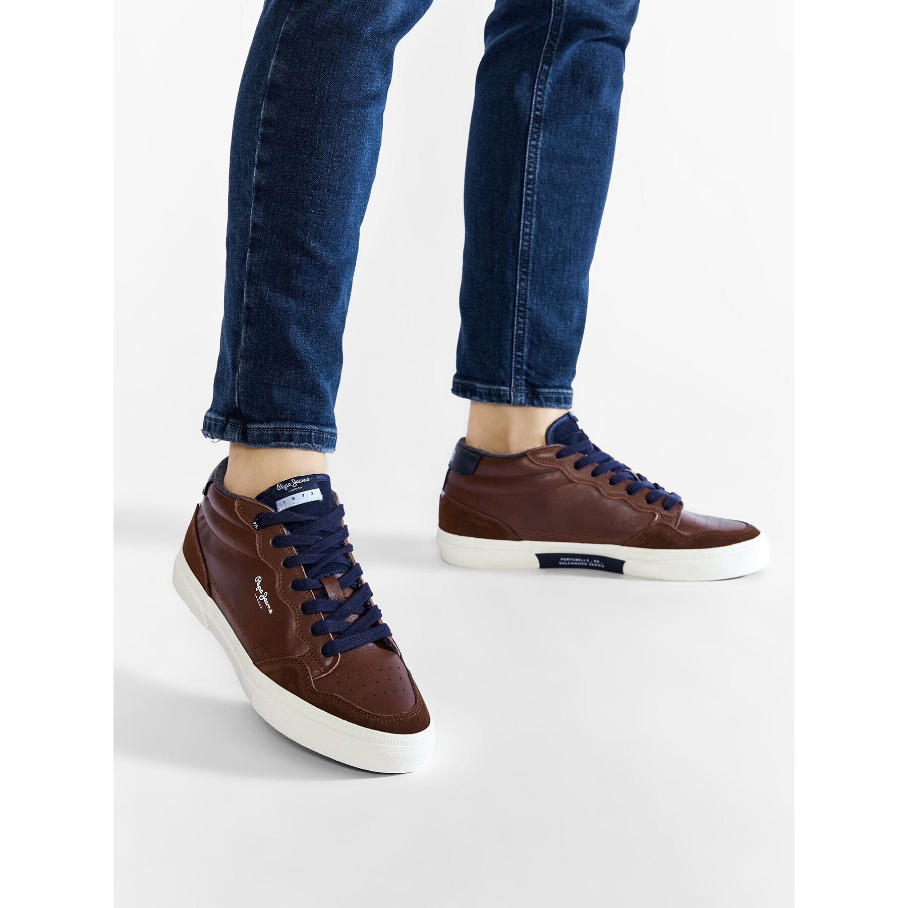Pepe Jeans Сникърси Kenton Original Low PMS30802 Кафяв - Pepit.bg