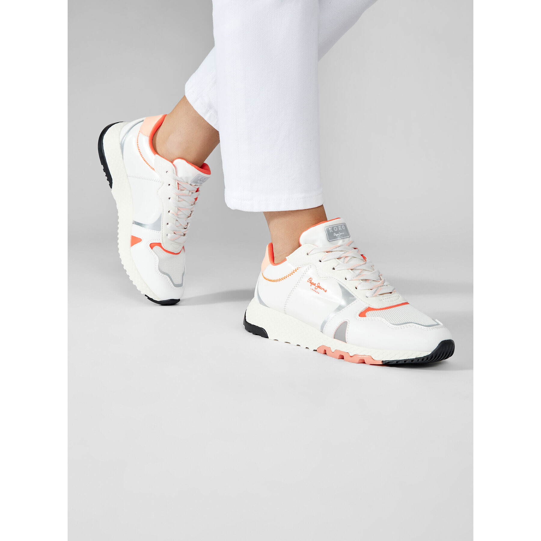 Pepe Jeans Сникърси Koko Zag PLS31180 Бял - Pepit.bg