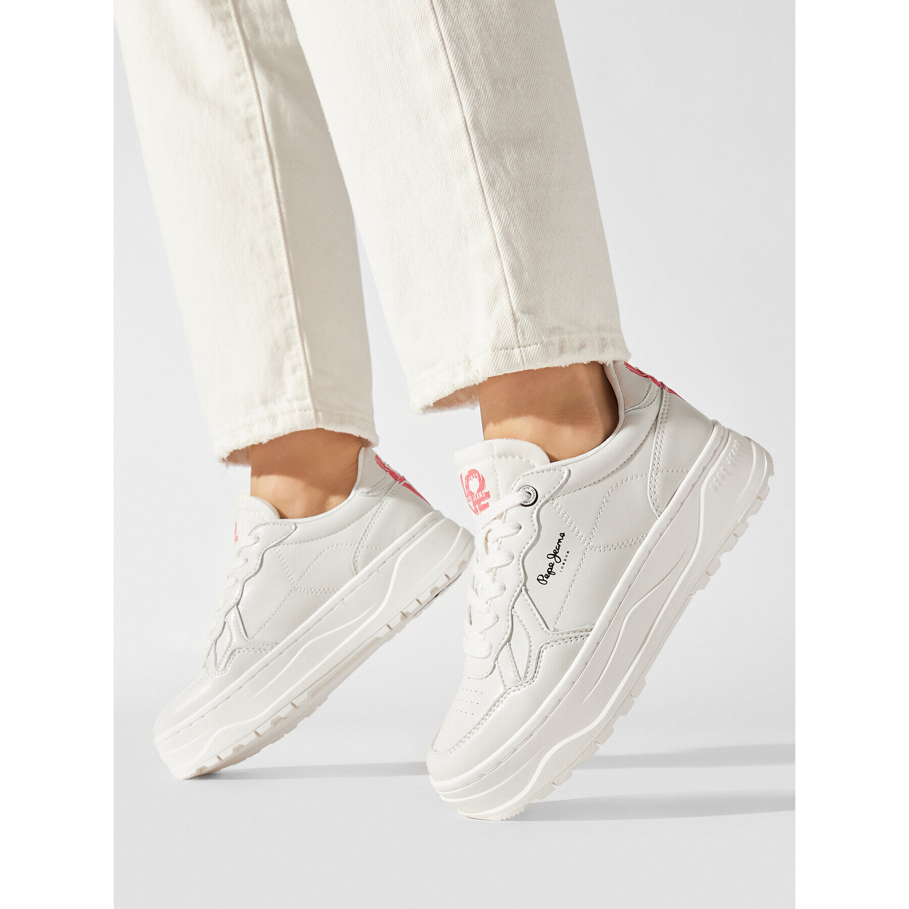 Pepe Jeans Сникърси Kore Love W PLS31473 Бял - Pepit.bg