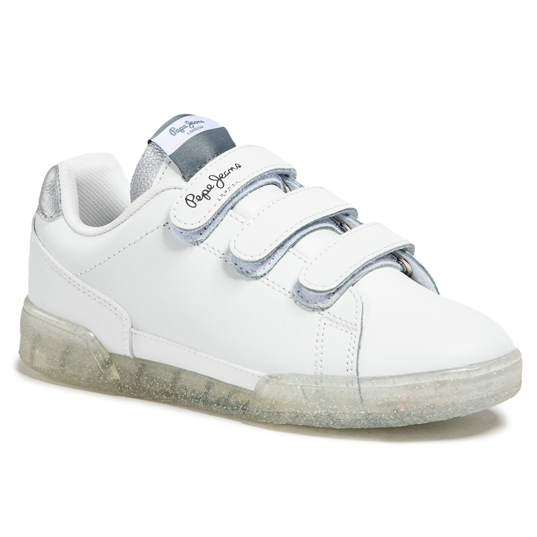 Pepe Jeans Сникърси Lambert Girl Glitter PGS30487 Бял - Pepit.bg