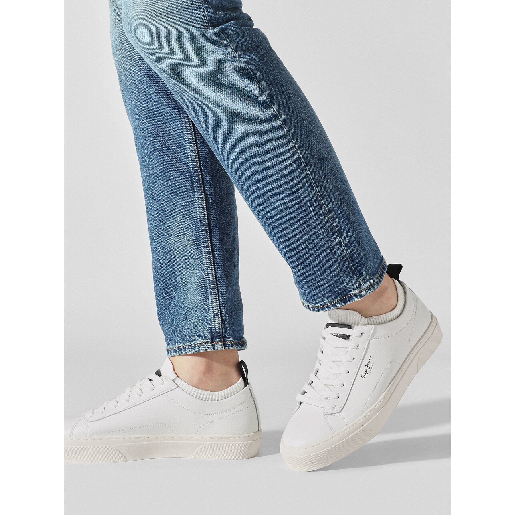 Pepe Jeans Сникърси Yogi Sock PMS30928 Бял - Pepit.bg