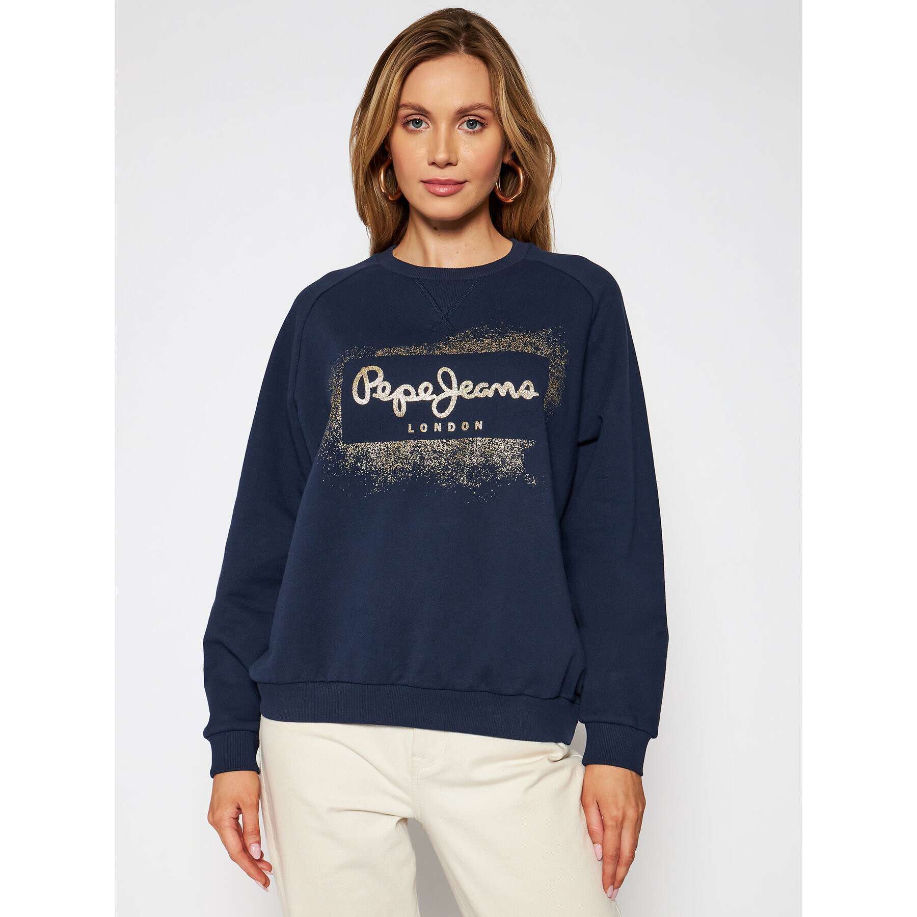 Pepe Jeans Суитшърт Andrea PL581070 Тъмносин Relaxed Fit - Pepit.bg