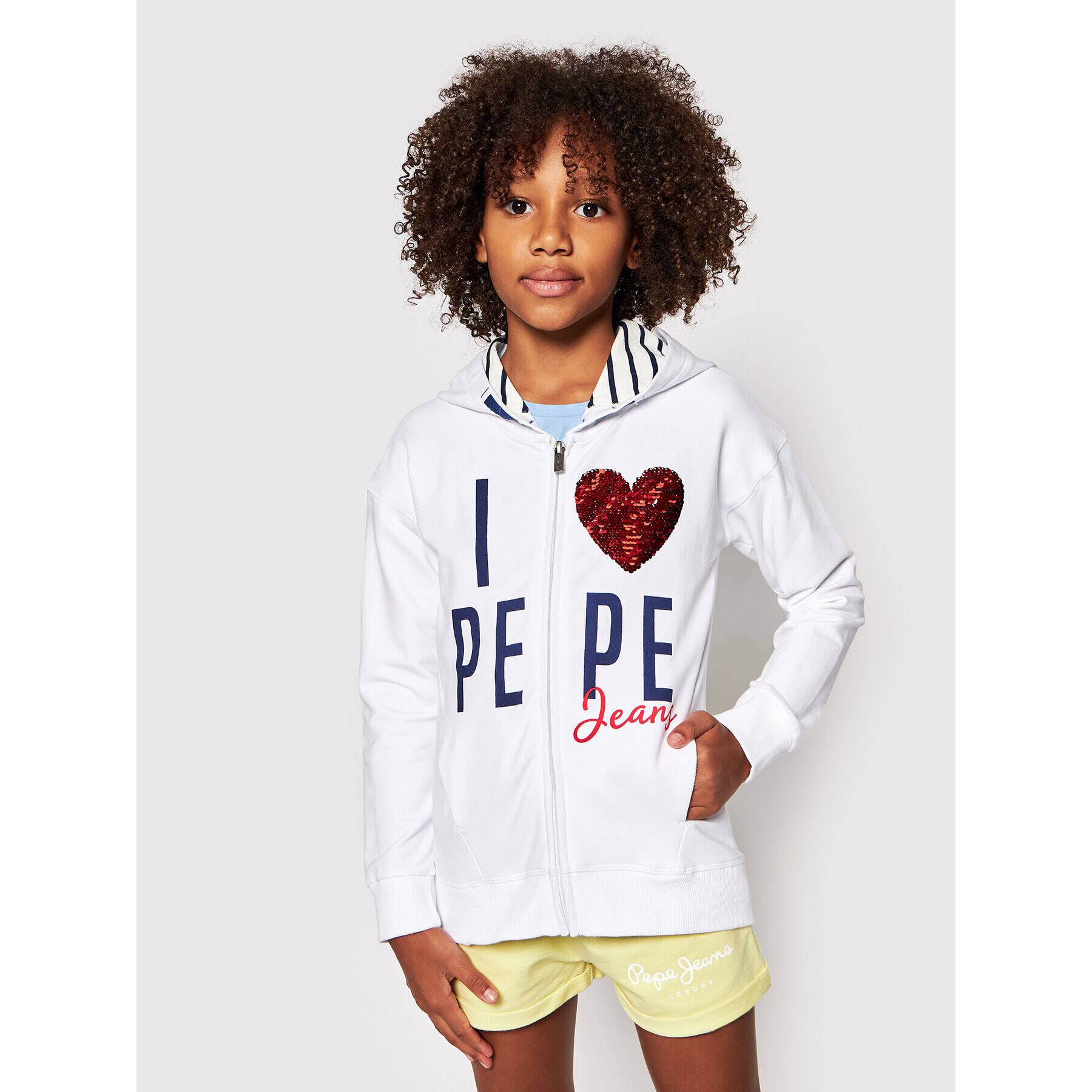 Pepe Jeans Суитшърт Carla PG581188 Бял Regular Fit - Pepit.bg