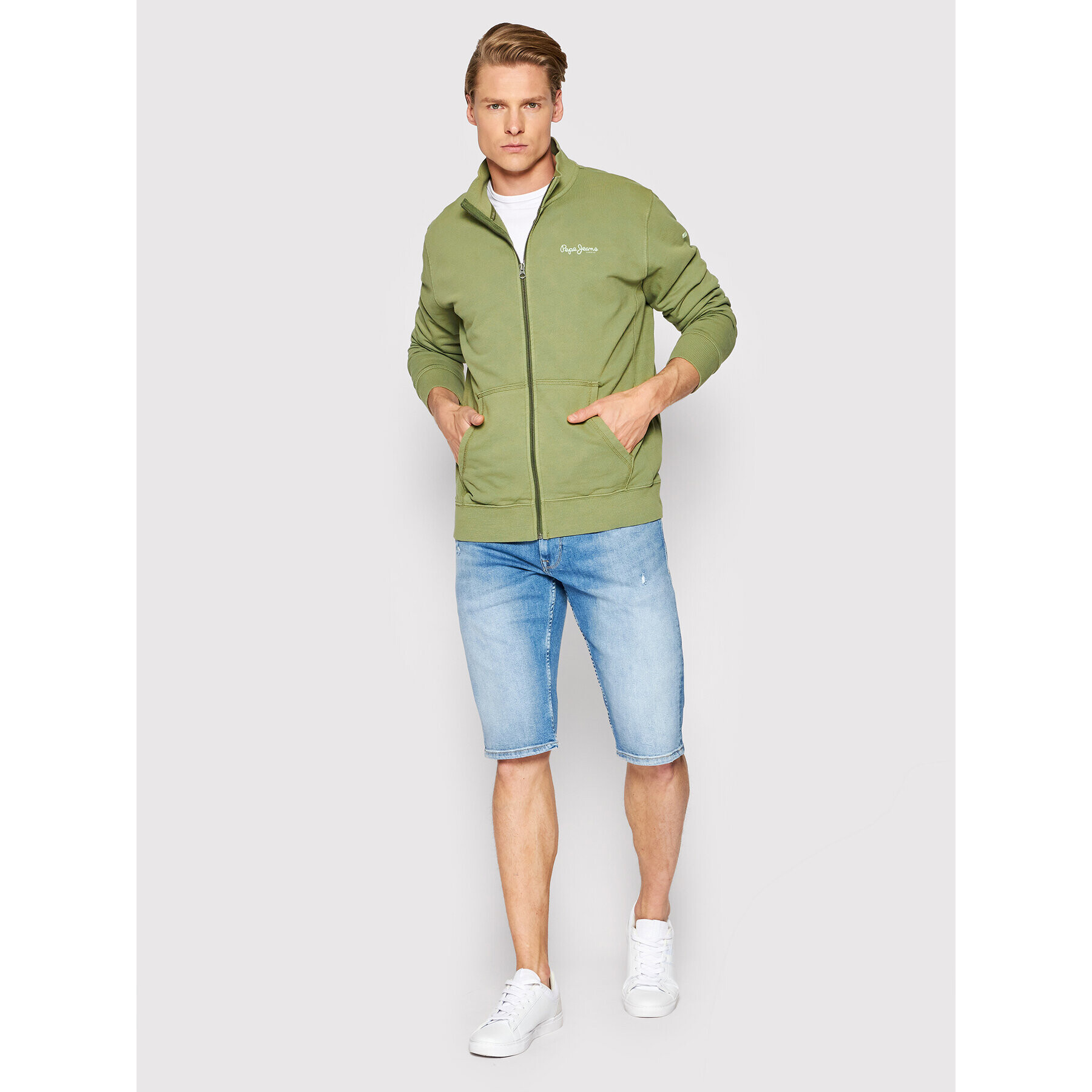 Pepe Jeans Суитшърт Destin PM582180 Зелен Regular Fit - Pepit.bg