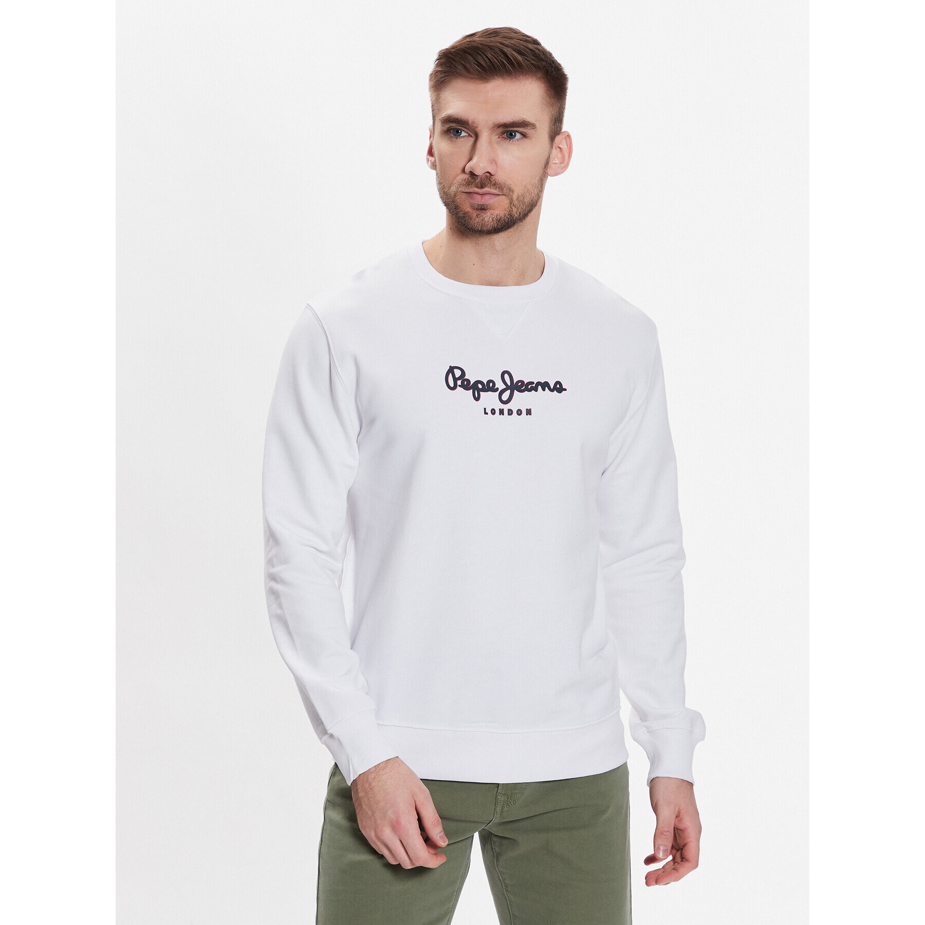 Pepe Jeans Суитшърт Edward Crew PM582380 Бял Regular Fit - Pepit.bg