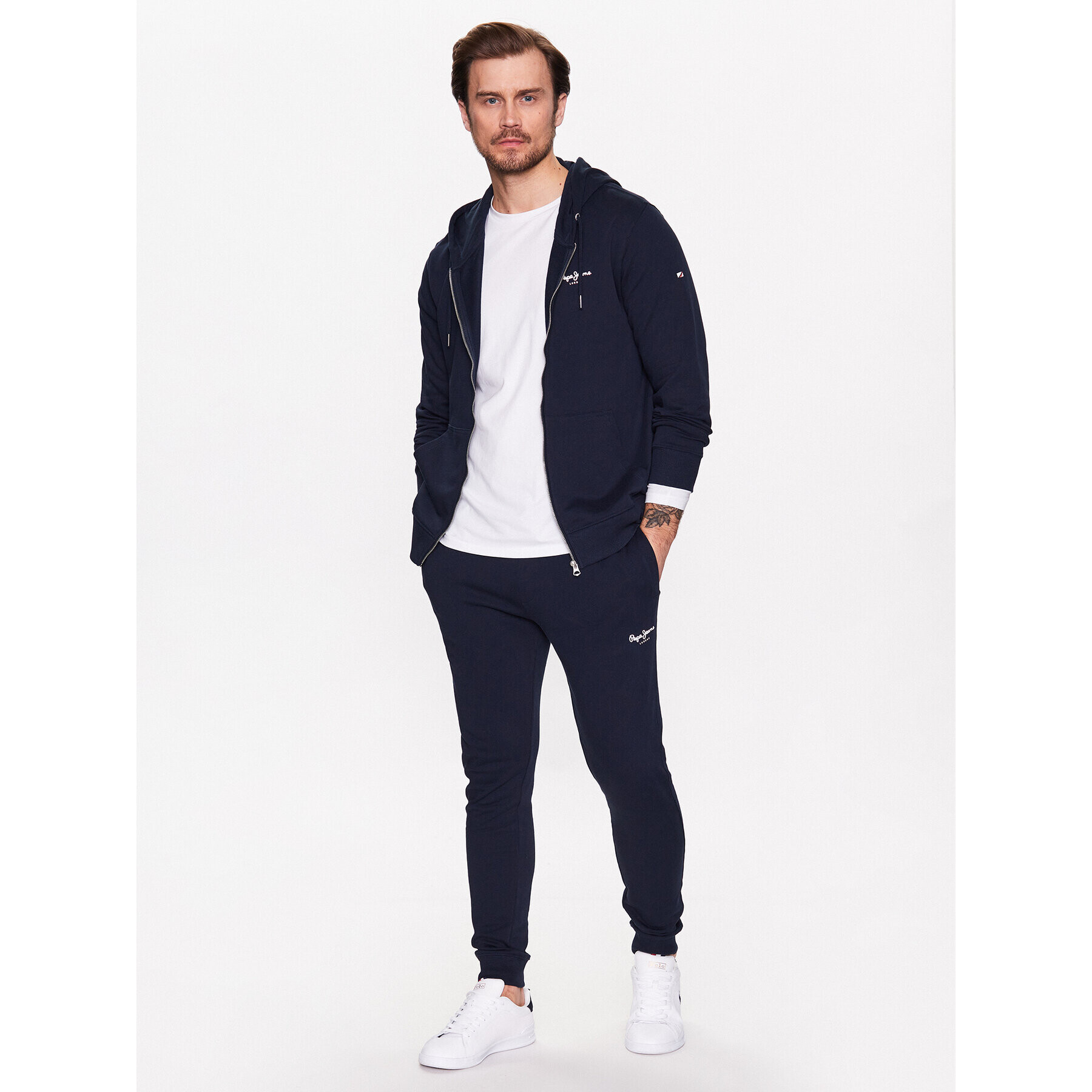 Pepe Jeans Суитшърт Edward Zip PM582382 Тъмносин Regular Fit - Pepit.bg