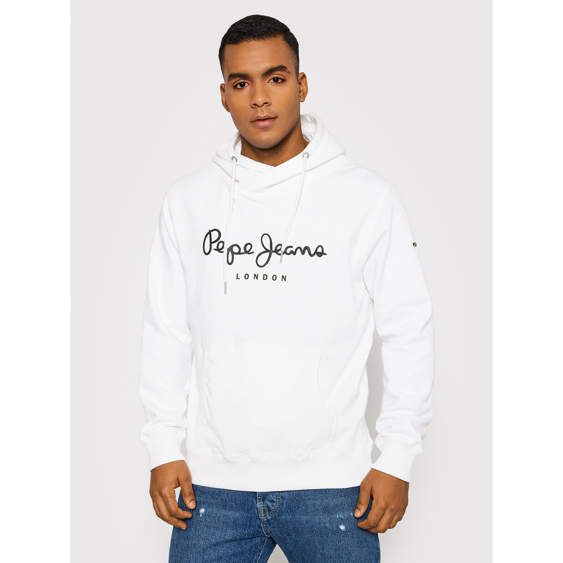 Pepe Jeans Суитшърт George PM582089 Бял Regular Fit - Pepit.bg
