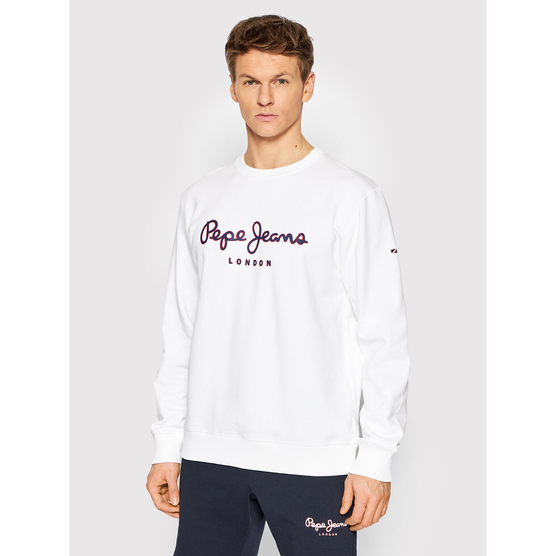 Pepe Jeans Суитшърт George PM582090 Бял Regular Fit - Pepit.bg