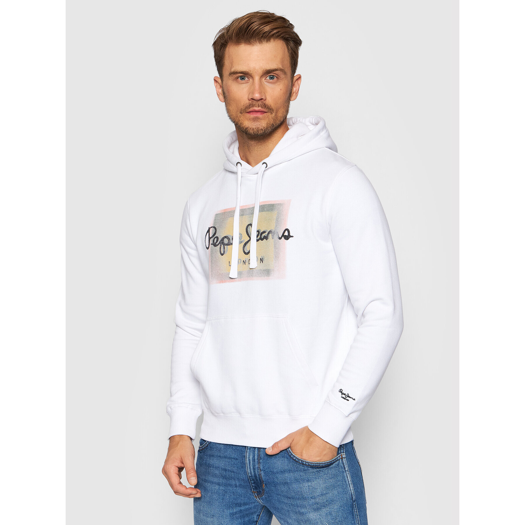 Pepe Jeans Суитшърт Iñaki PM582047 Бял Regular Fit - Pepit.bg