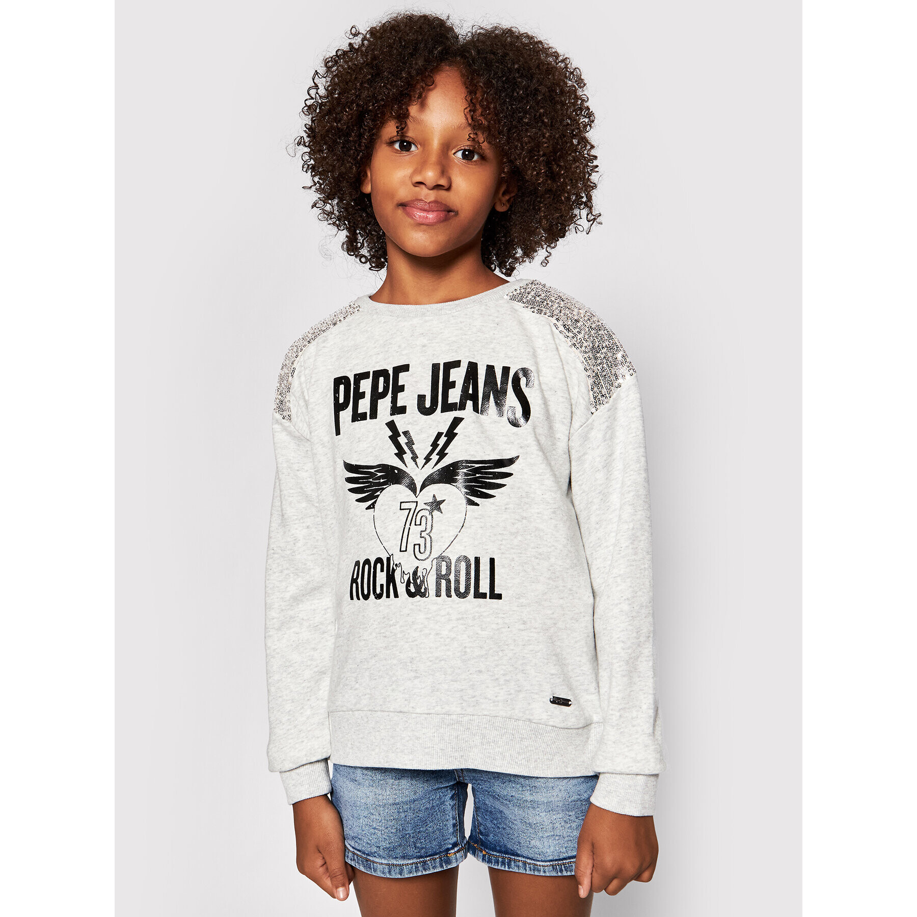 Pepe Jeans Суитшърт Lily PG581177 Сив Regular Fit - Pepit.bg