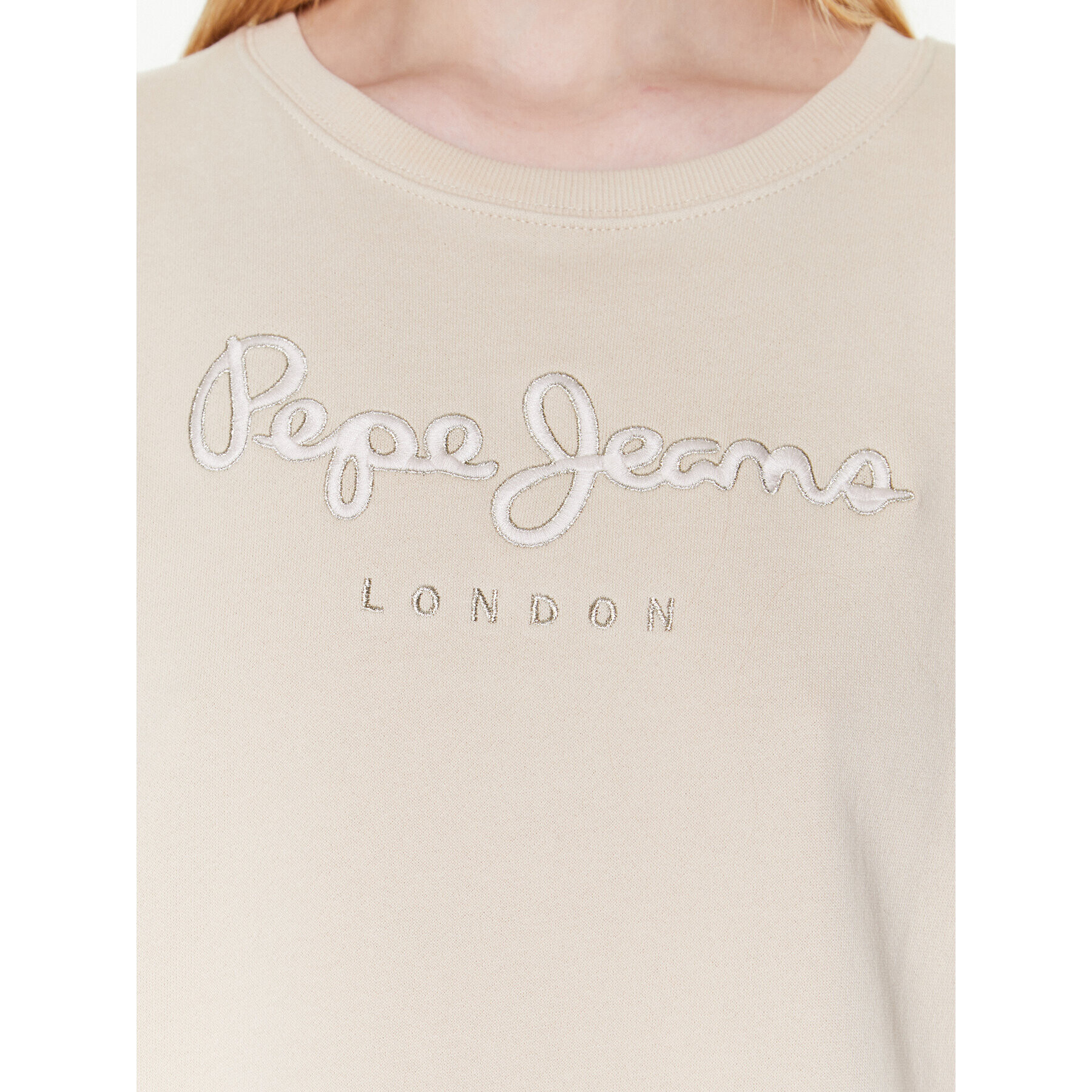 Pepe Jeans Суитшърт Loreta PL581285 Екрю Relaxed Fit - Pepit.bg