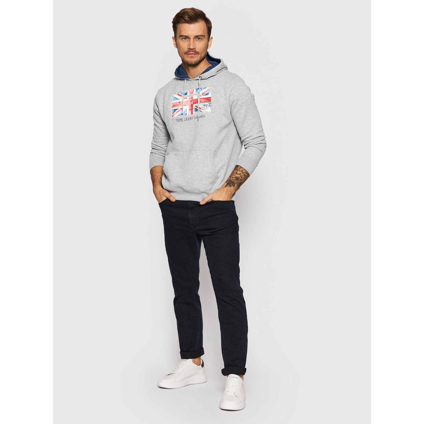 Pepe Jeans Суитшърт Mario PM581905 Сив Regular Fit - Pepit.bg