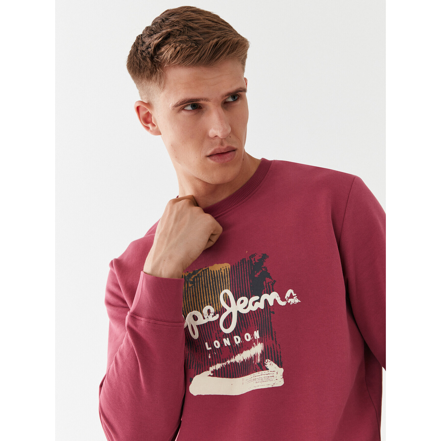 Pepe Jeans Суитшърт Melbourne Sweat PM582483 Бордо Regular Fit - Pepit.bg