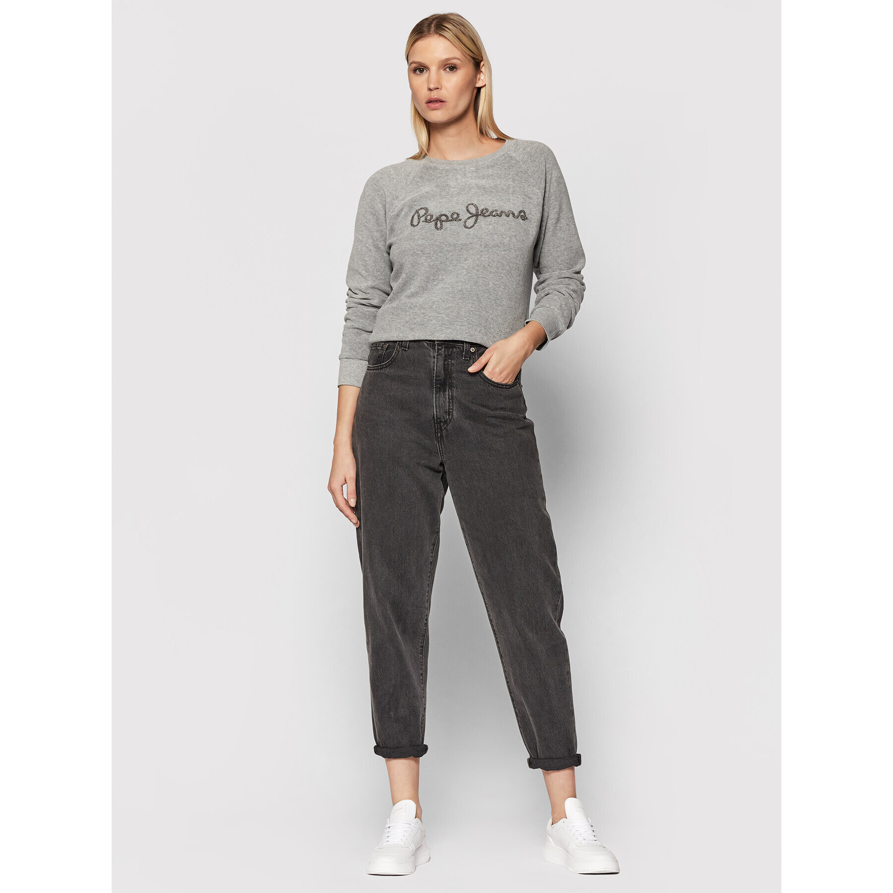 Pepe Jeans Суитшърт Nana PL581128 Сив Regular Fit - Pepit.bg