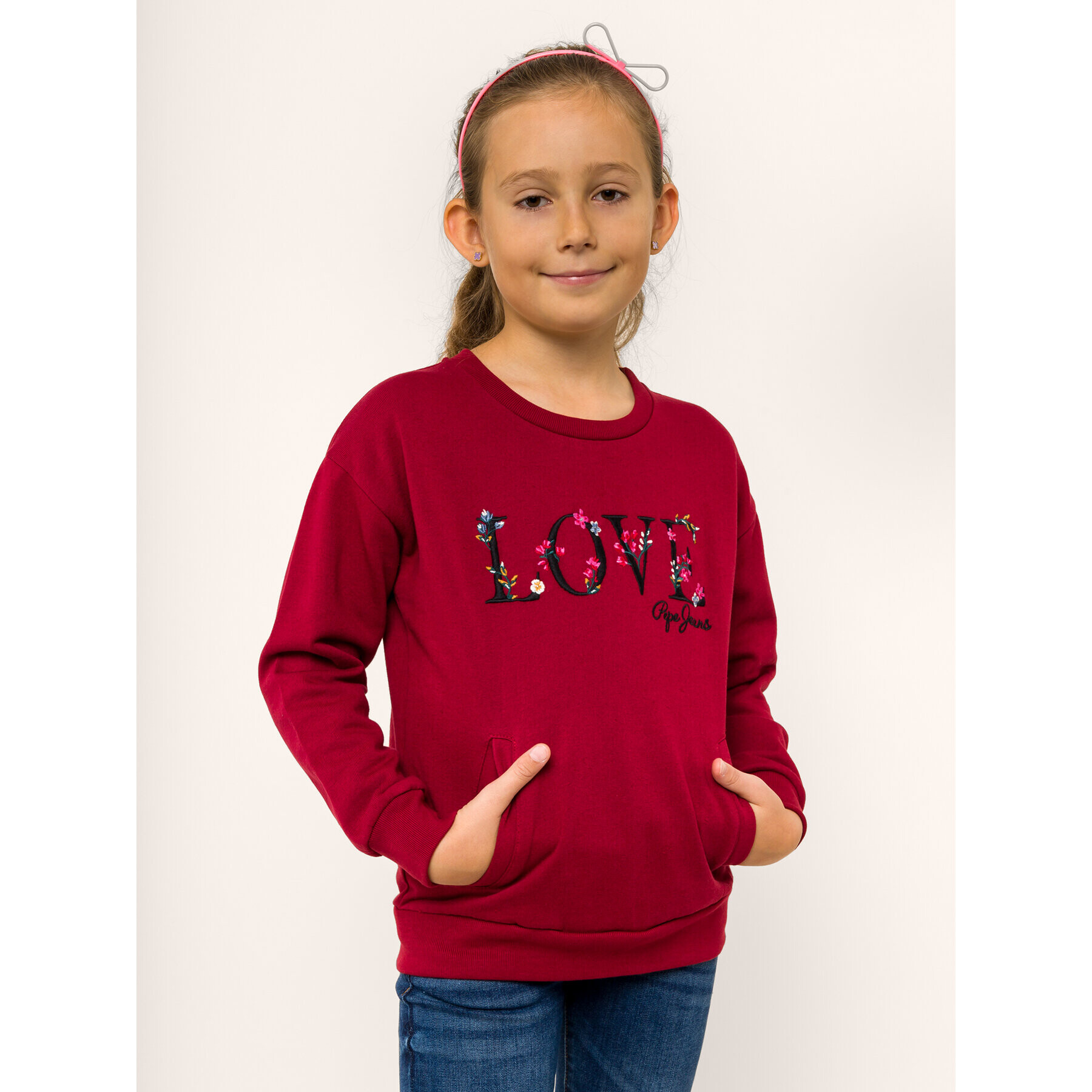 Pepe Jeans Суитшърт Nayeli PG580956 Бордо Regular Fit - Pepit.bg