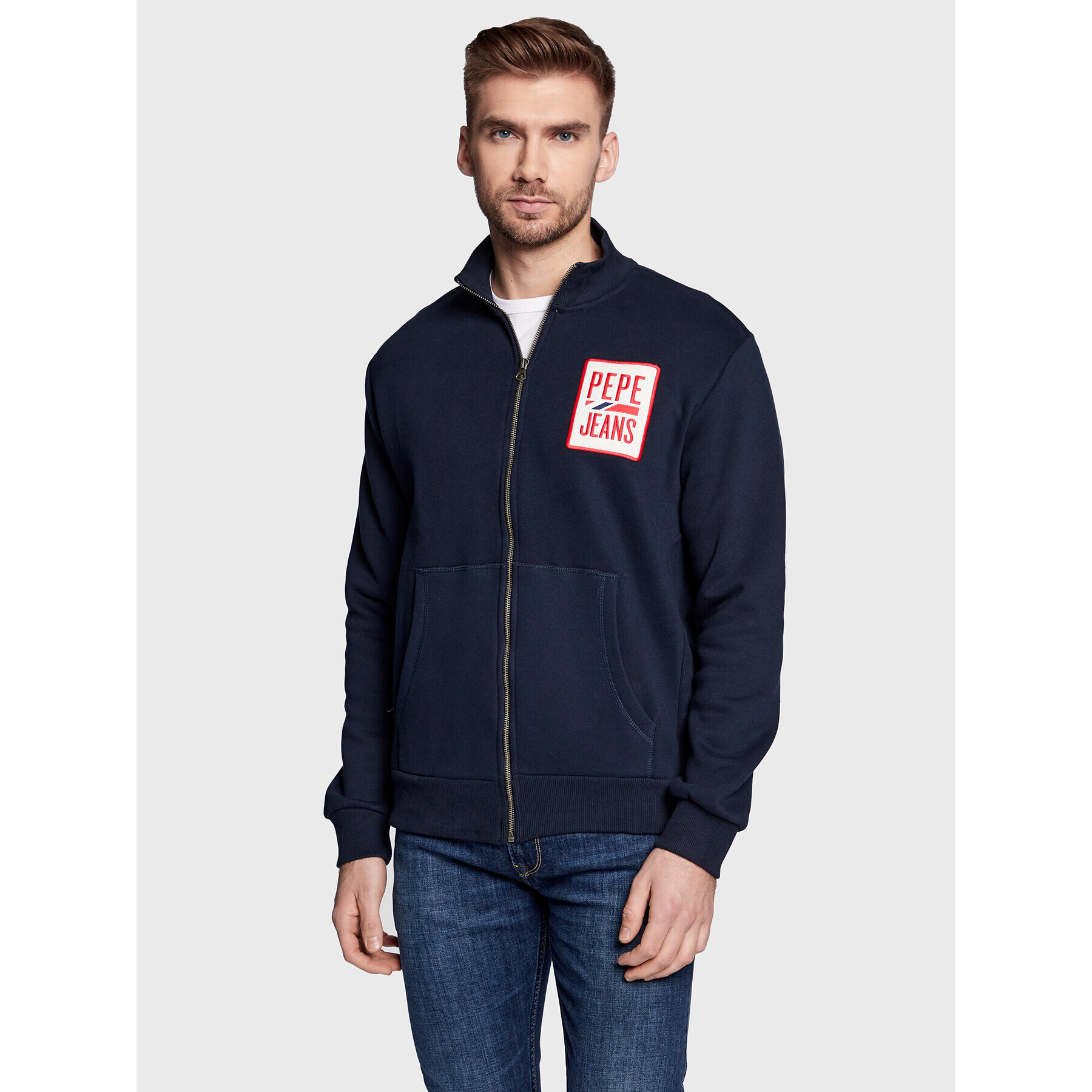 Pepe Jeans Суитшърт Prescott PM582280 Тъмносин Regular Fit - Pepit.bg