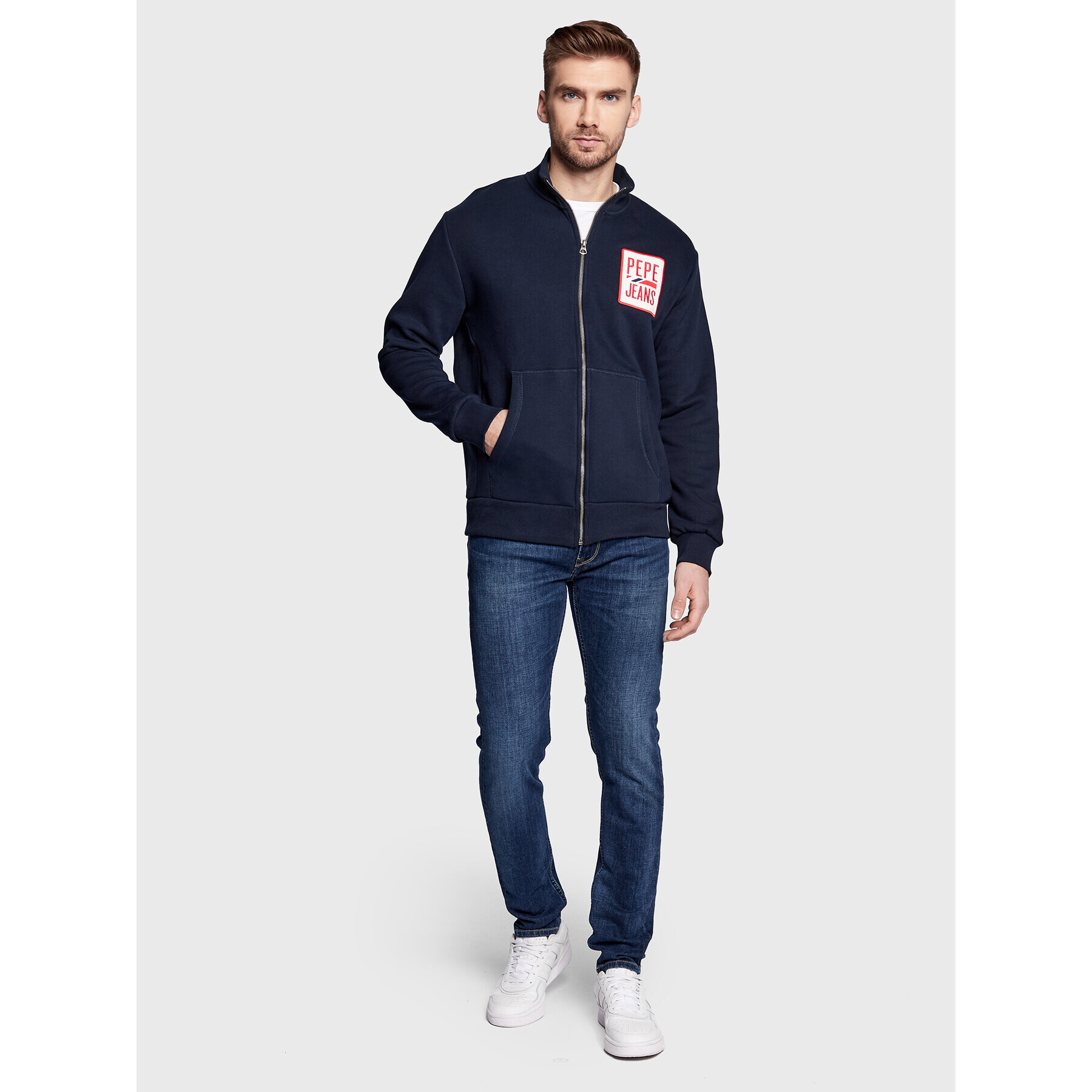 Pepe Jeans Суитшърт Prescott PM582280 Тъмносин Regular Fit - Pepit.bg