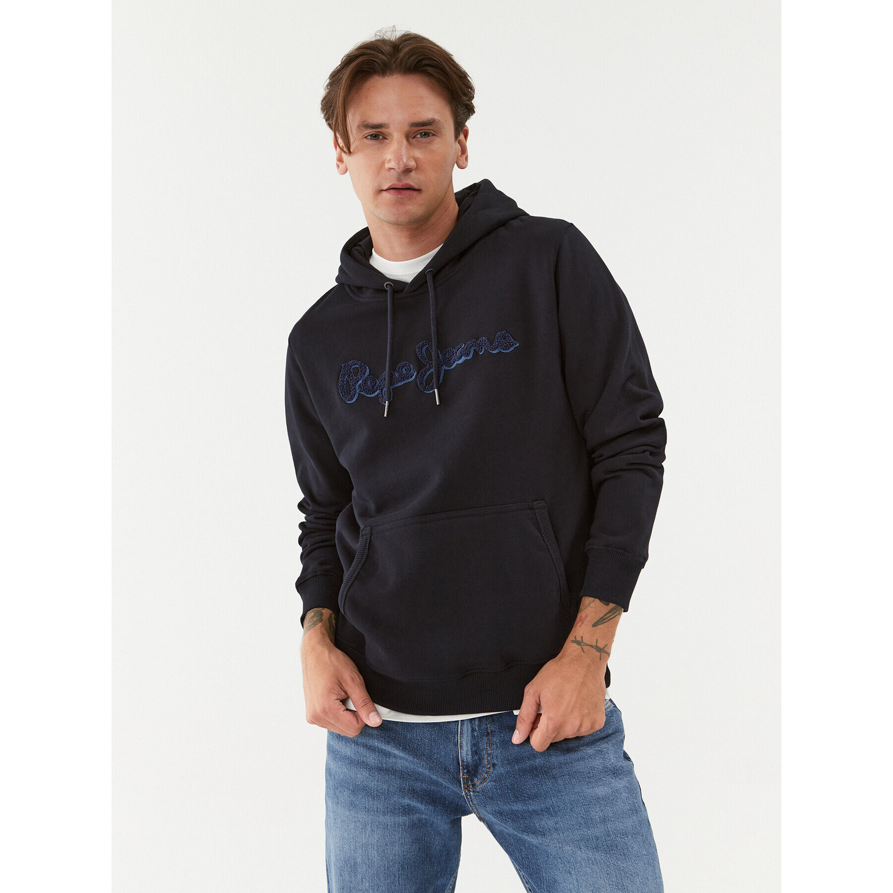 Pepe Jeans Суитшърт Ryan Hoodie PM582328 Тъмносин Regular Fit - Pepit.bg