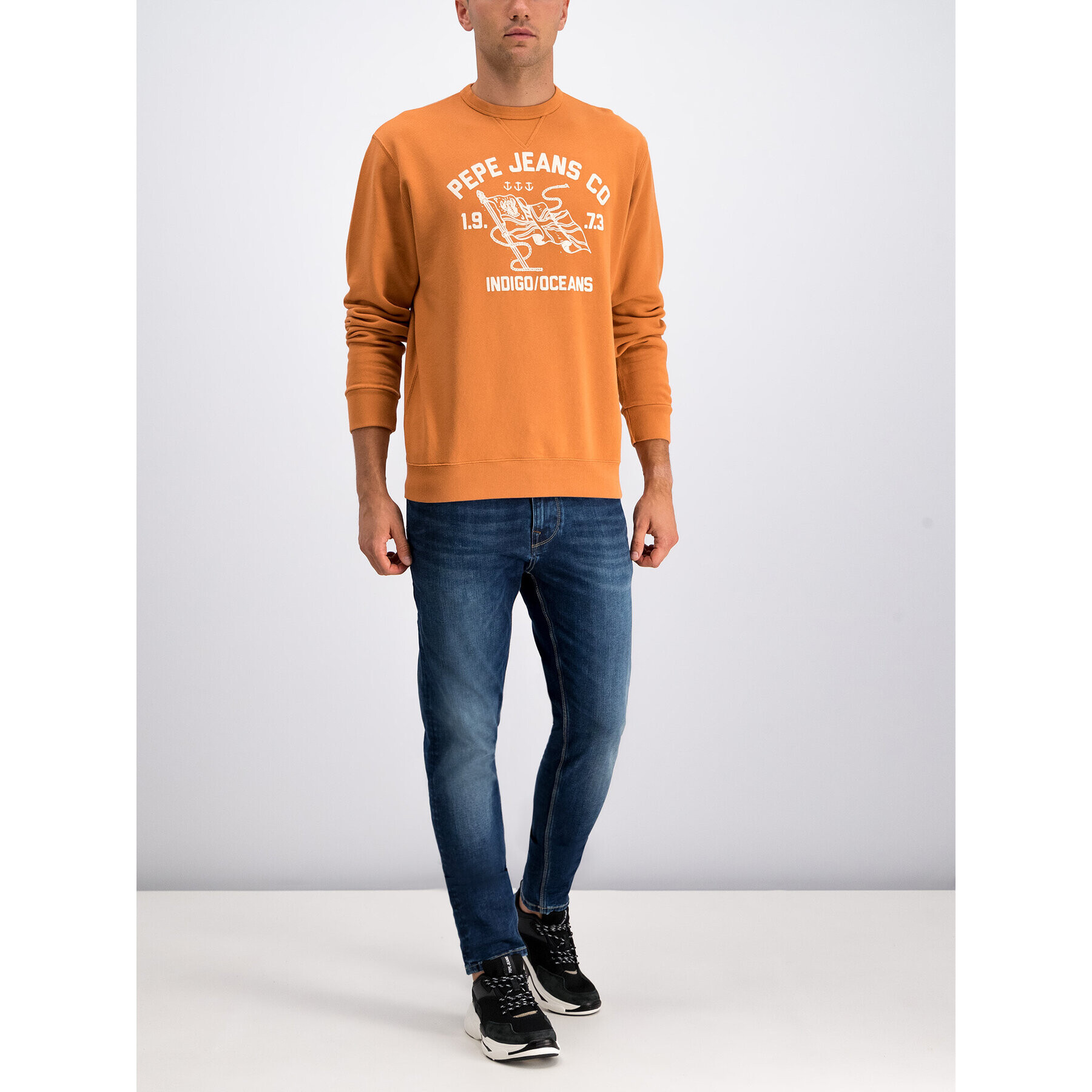 Pepe Jeans Суитшърт Simon PM581637 Оранжев Regular Fit - Pepit.bg