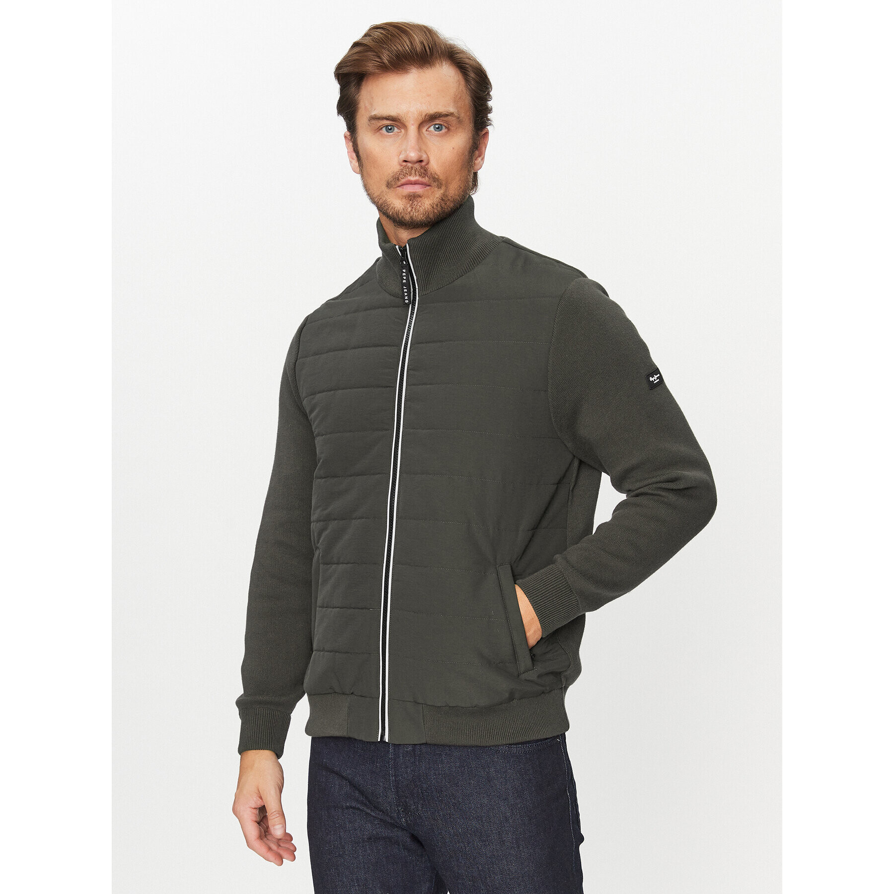 Pepe Jeans Суитшърт Snell Mock PM702381 Сив Regular Fit - Pepit.bg