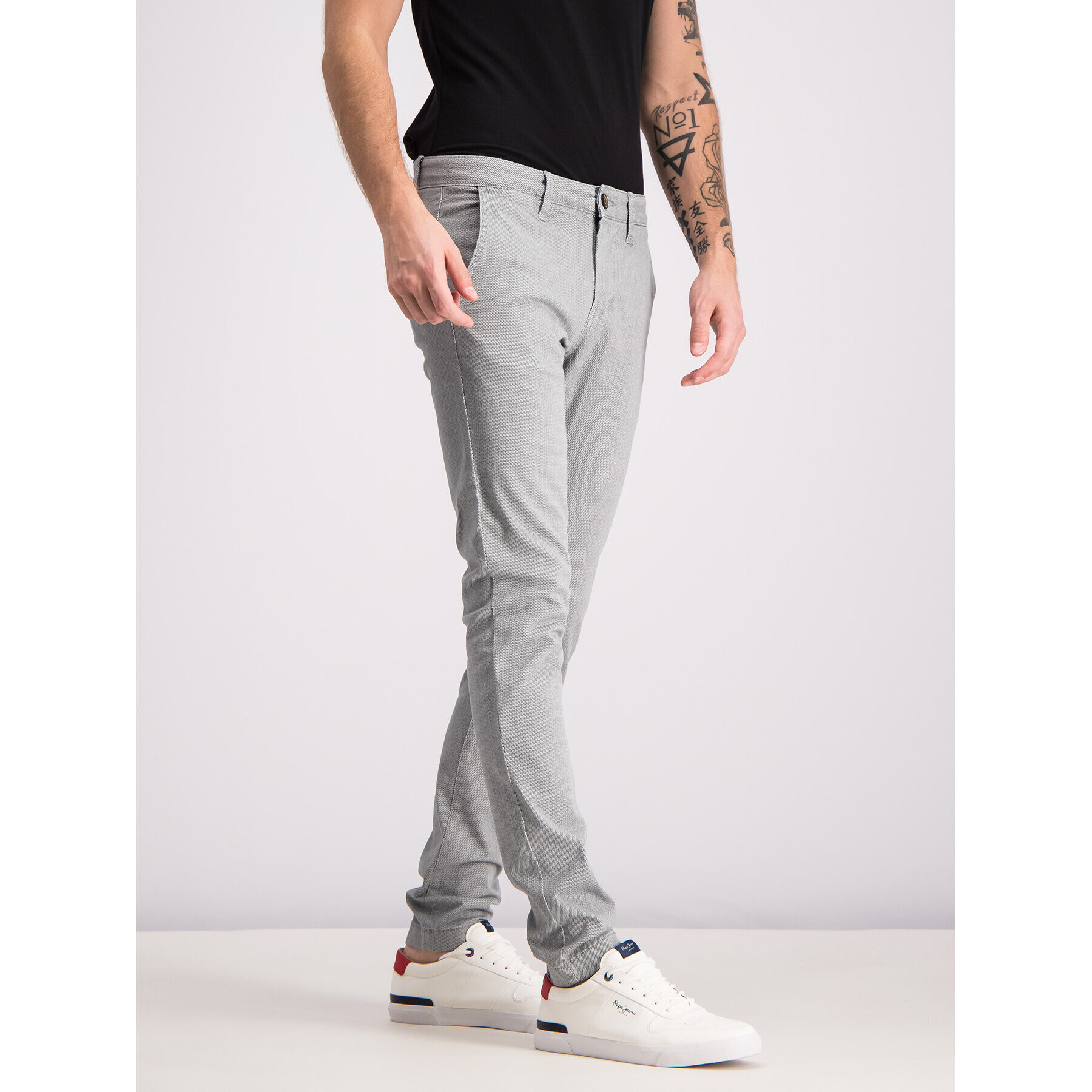 Pepe Jeans Текстилни панталони PM2112482 Сив Slim Fit - Pepit.bg