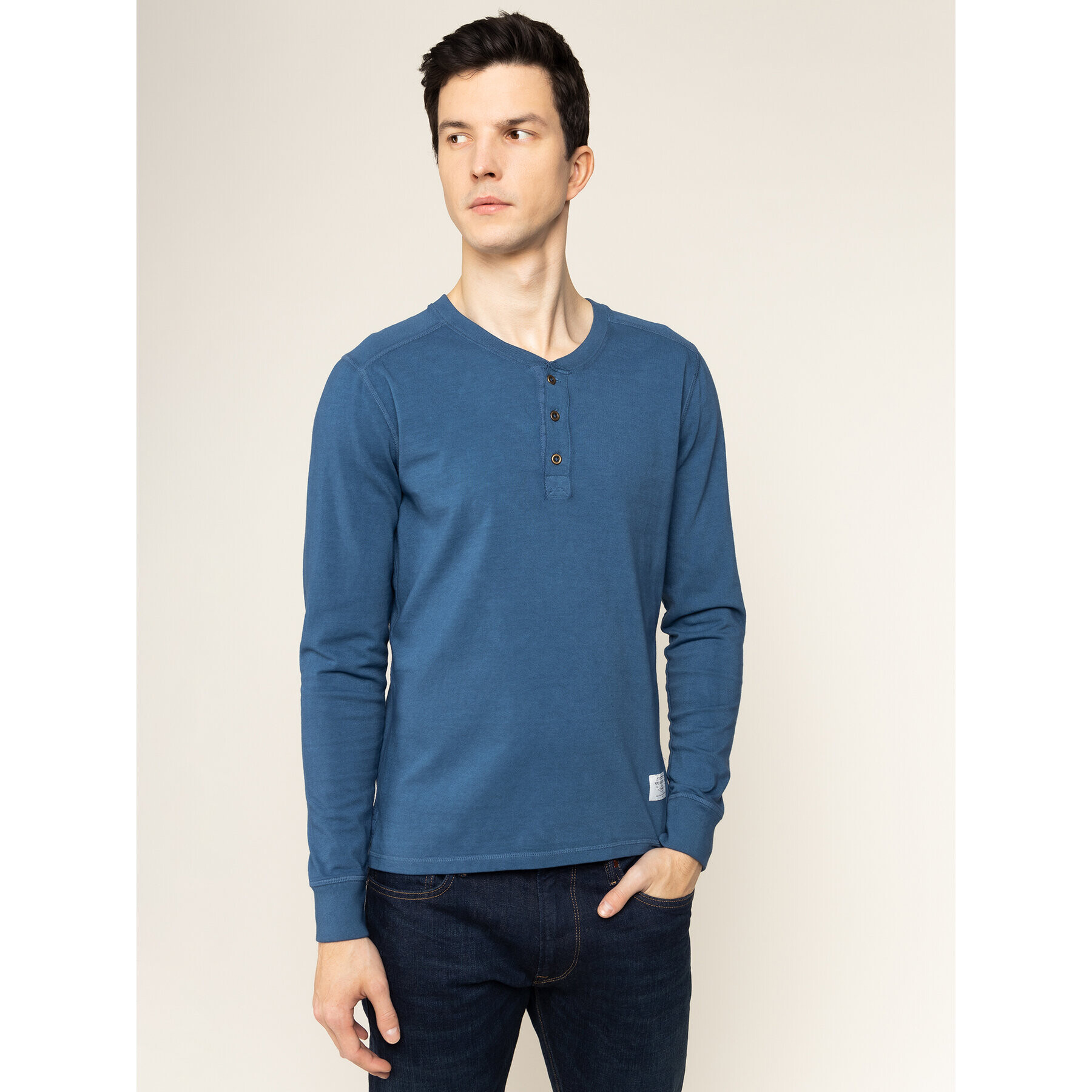 Pepe Jeans Тениска с дълъг ръкав Bancroft PM506934 Тъмносин Slim Fit - Pepit.bg