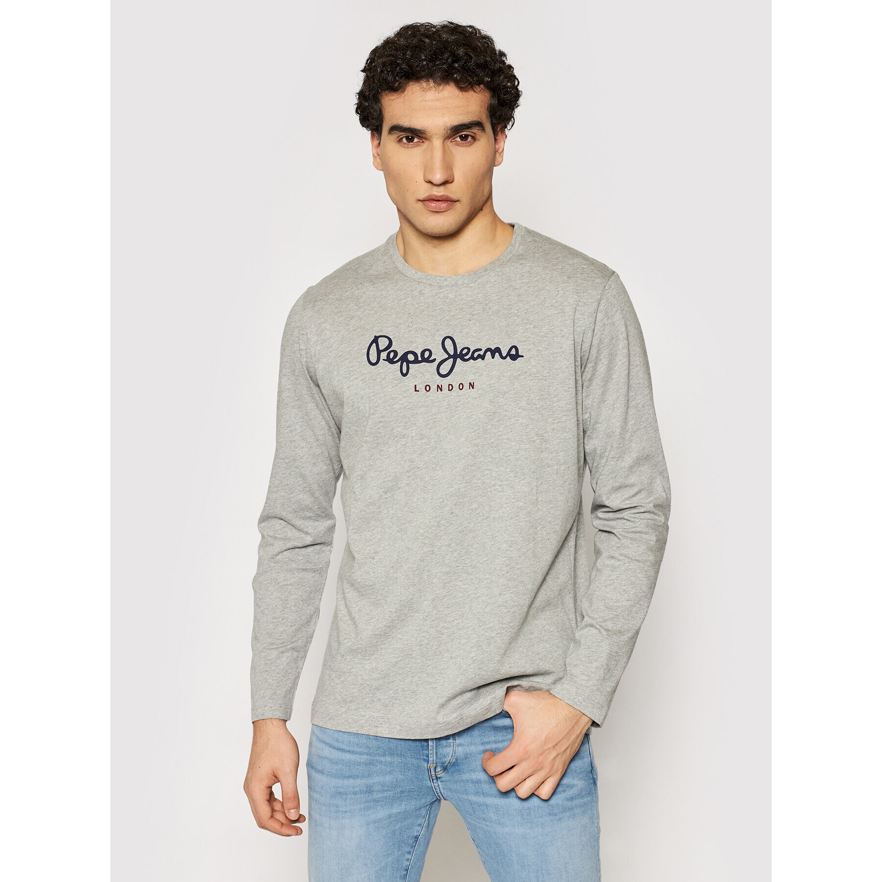 Pepe Jeans Тениска с дълъг ръкав Eggo Long PM501321 Сив Regular Fit - Pepit.bg
