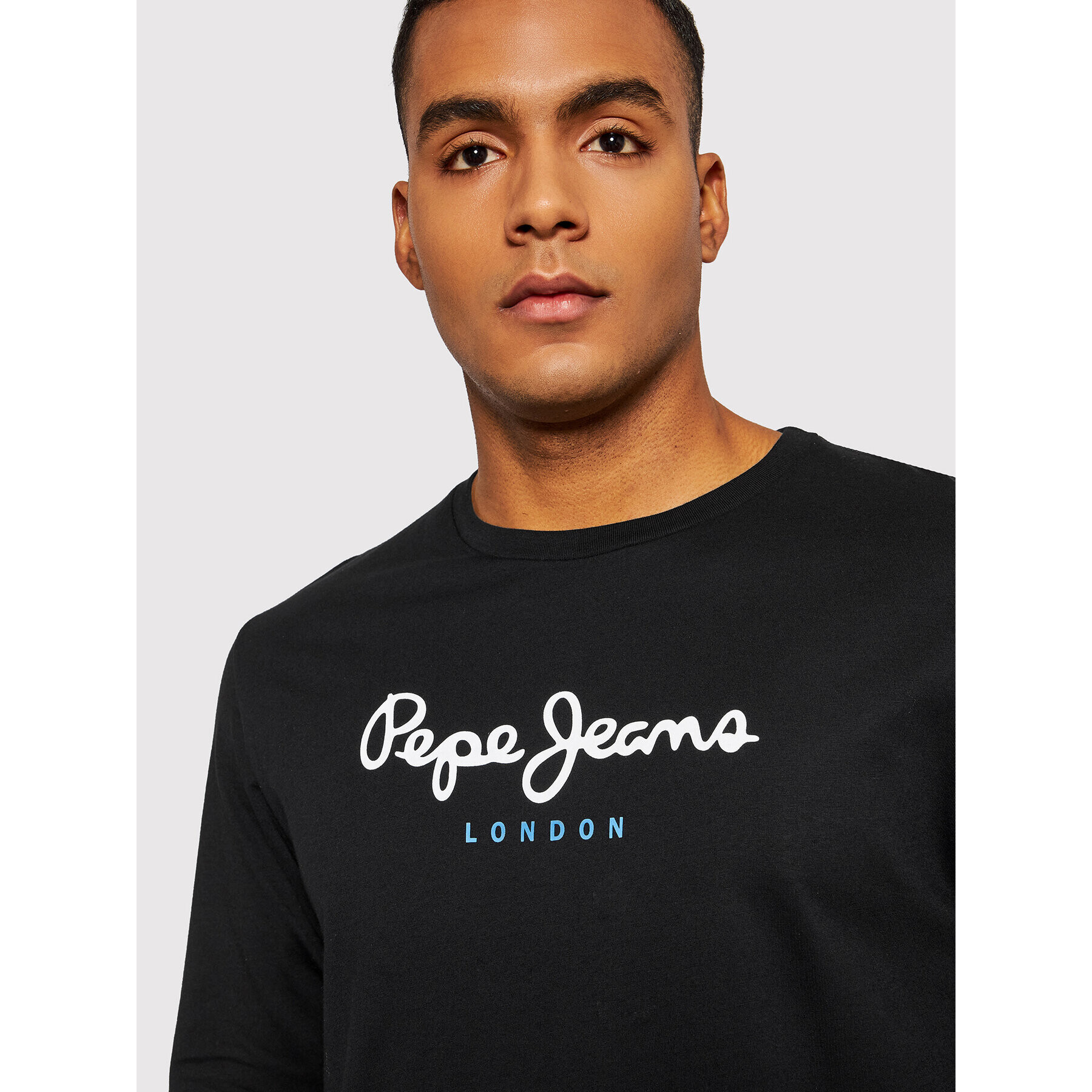 Pepe Jeans Тениска с дълъг ръкав Eggo PM508209 Черен Regular Fit - Pepit.bg