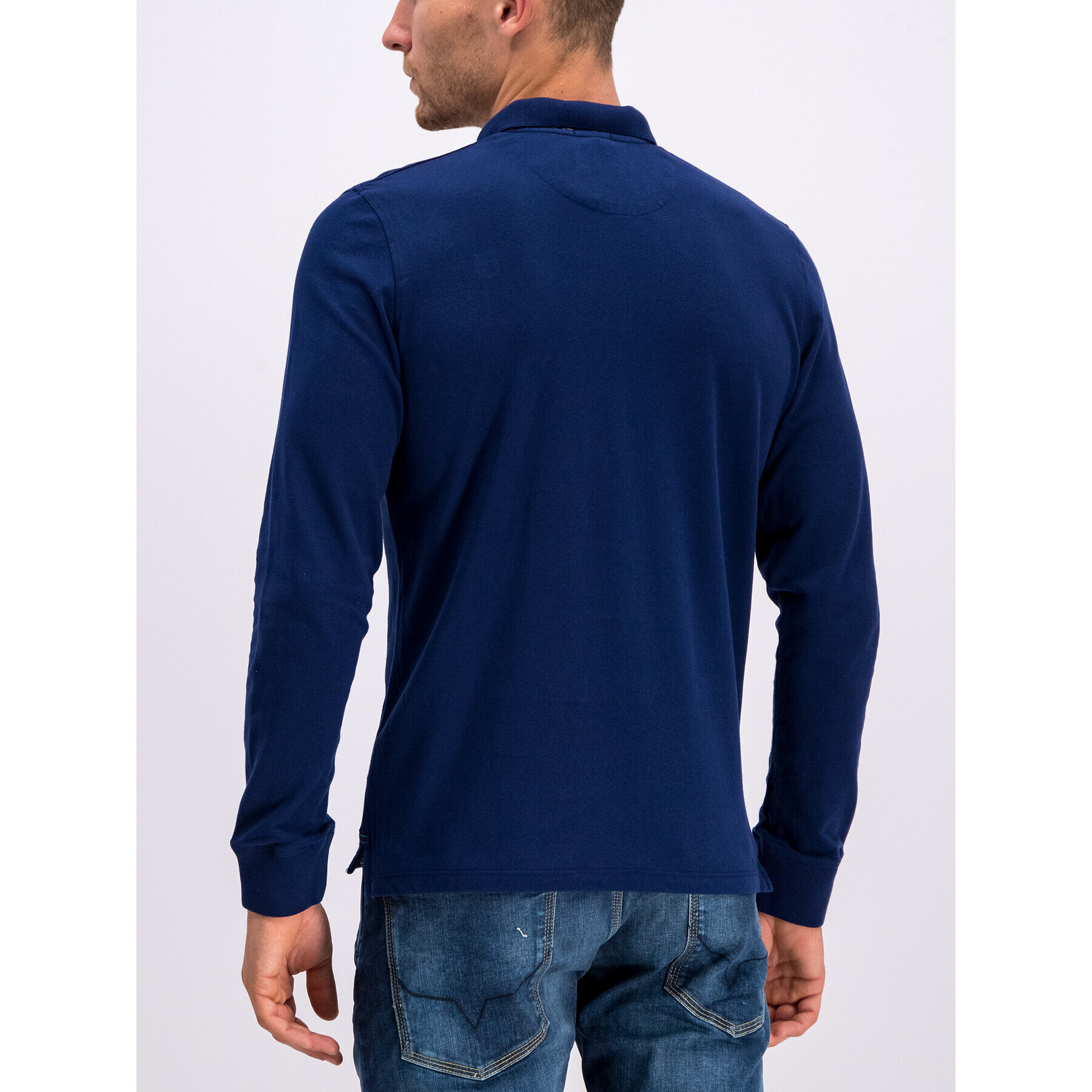 Pepe Jeans Тениска с яка и копчета PM541221 Тъмносин Slim Fit - Pepit.bg