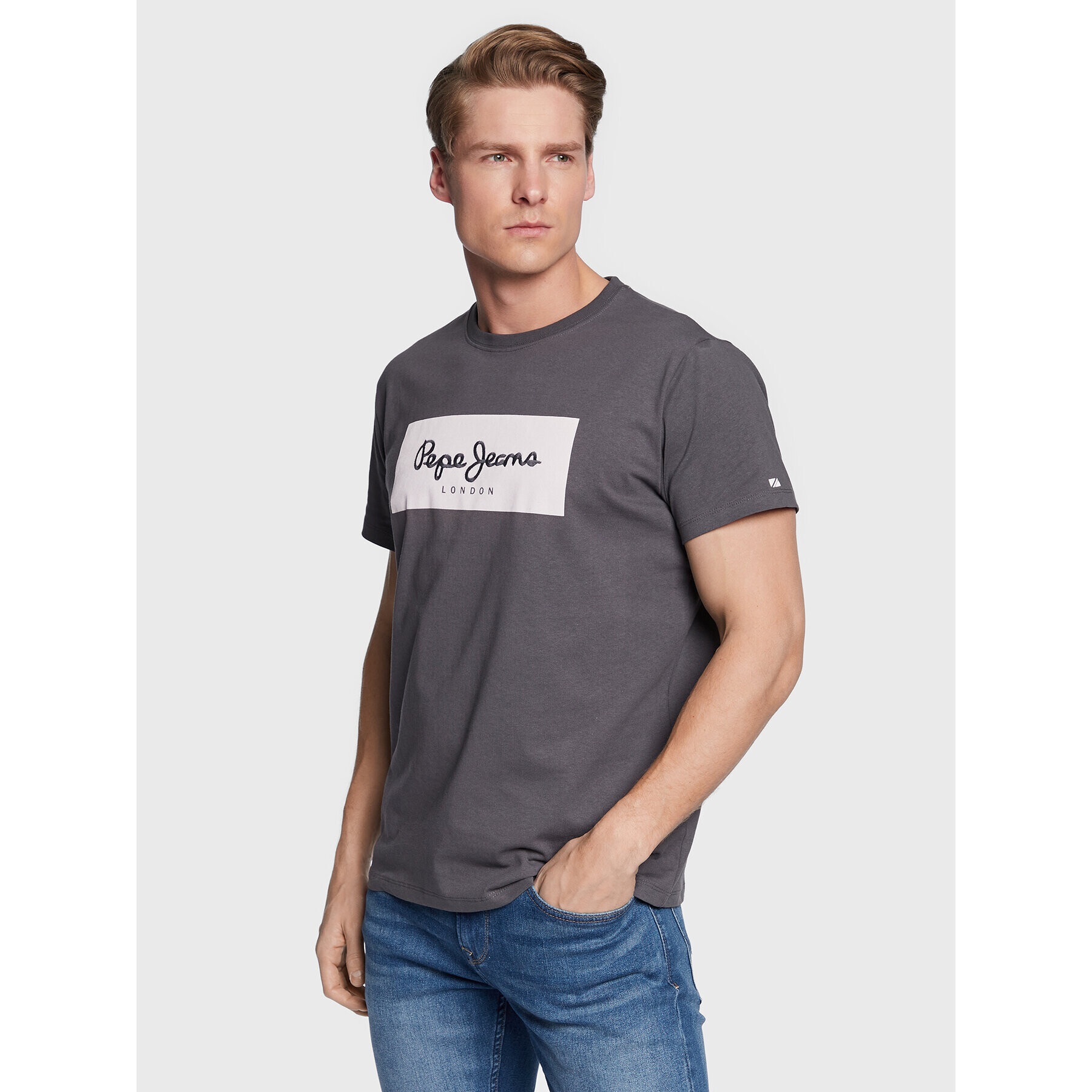 Pepe Jeans Тишърт Aaron PM508639 Сив Regular Fit - Pepit.bg