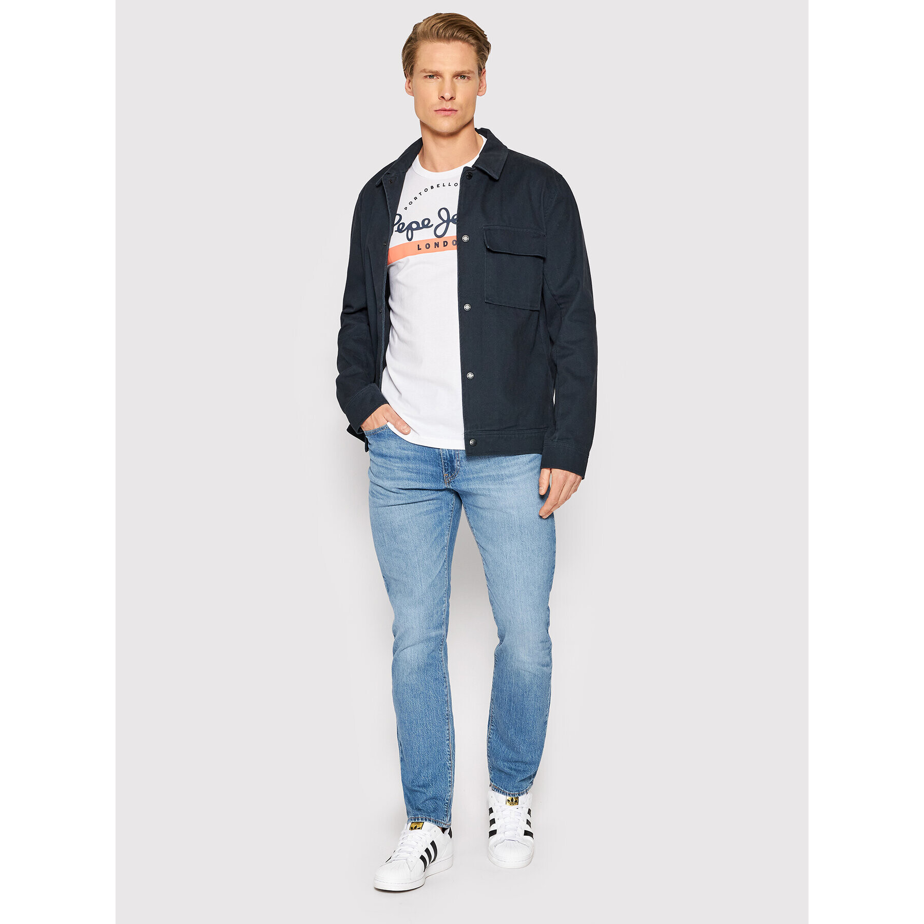 Pepe Jeans Тишърт Abrel PM508216 Бял Regular Fit - Pepit.bg