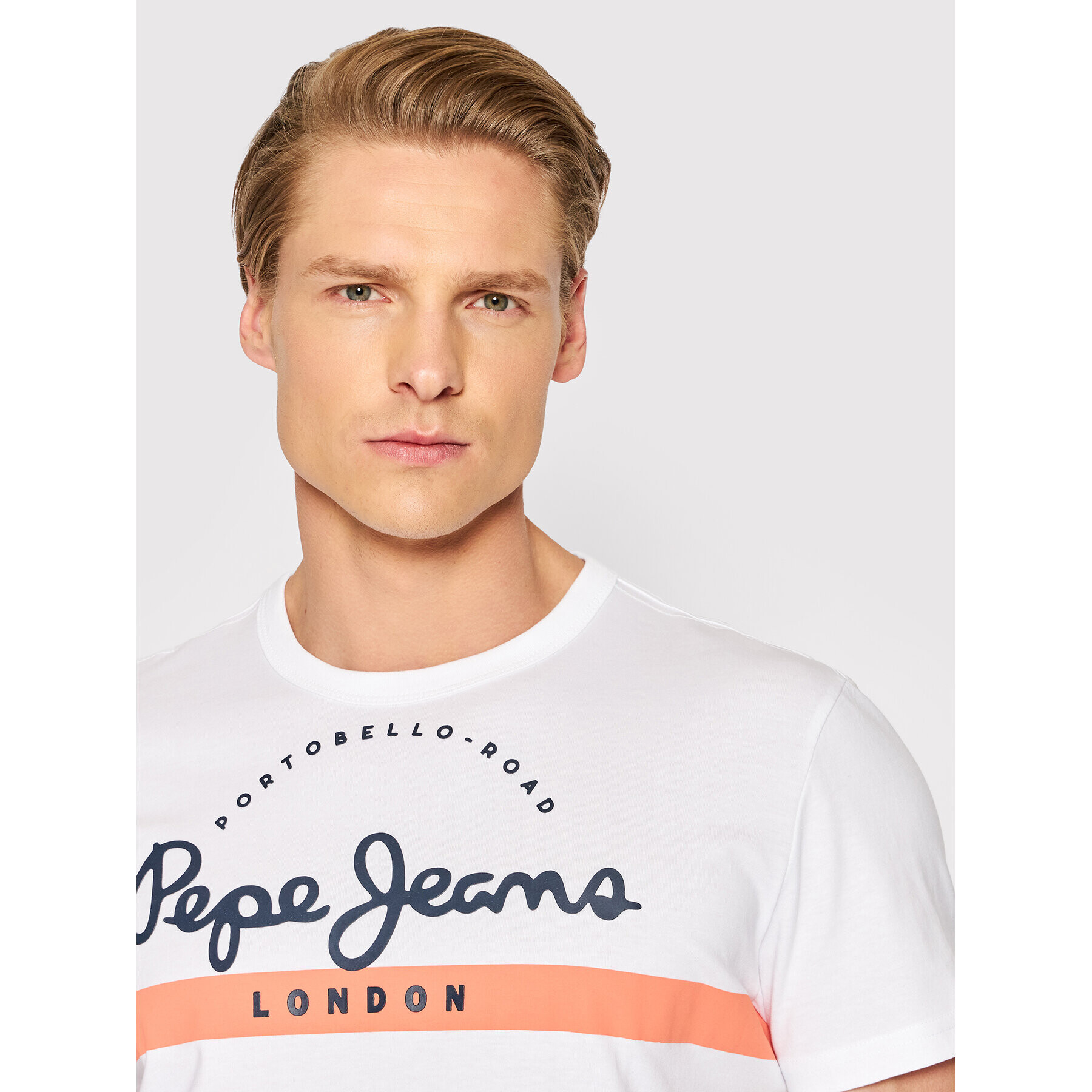 Pepe Jeans Тишърт Abrel PM508216 Бял Regular Fit - Pepit.bg