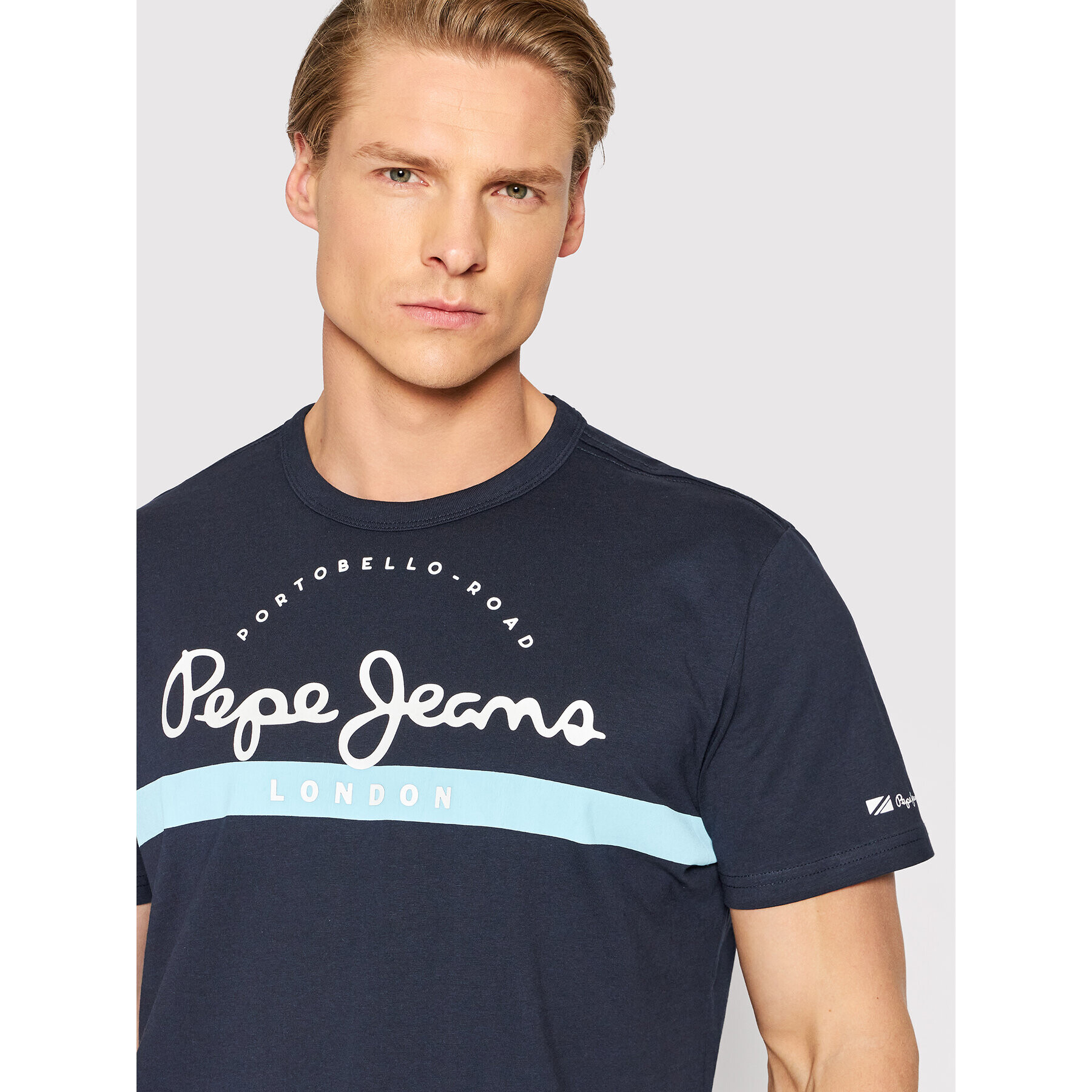 Pepe Jeans Тишърт Abrel PM508216 Тъмносин Regular Fit - Pepit.bg