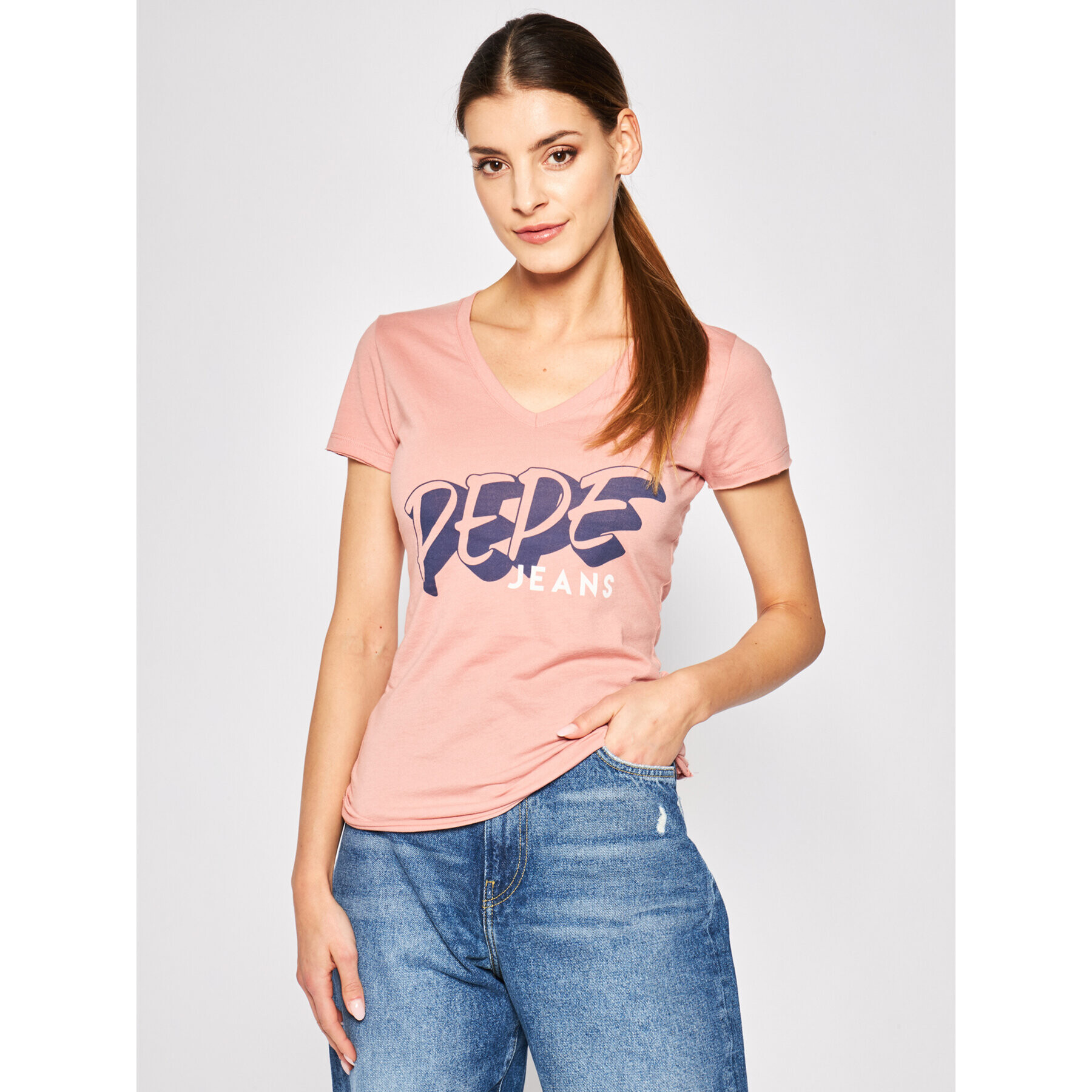 Pepe Jeans Тишърт Adele PL504431 Розов Regular Fit - Pepit.bg