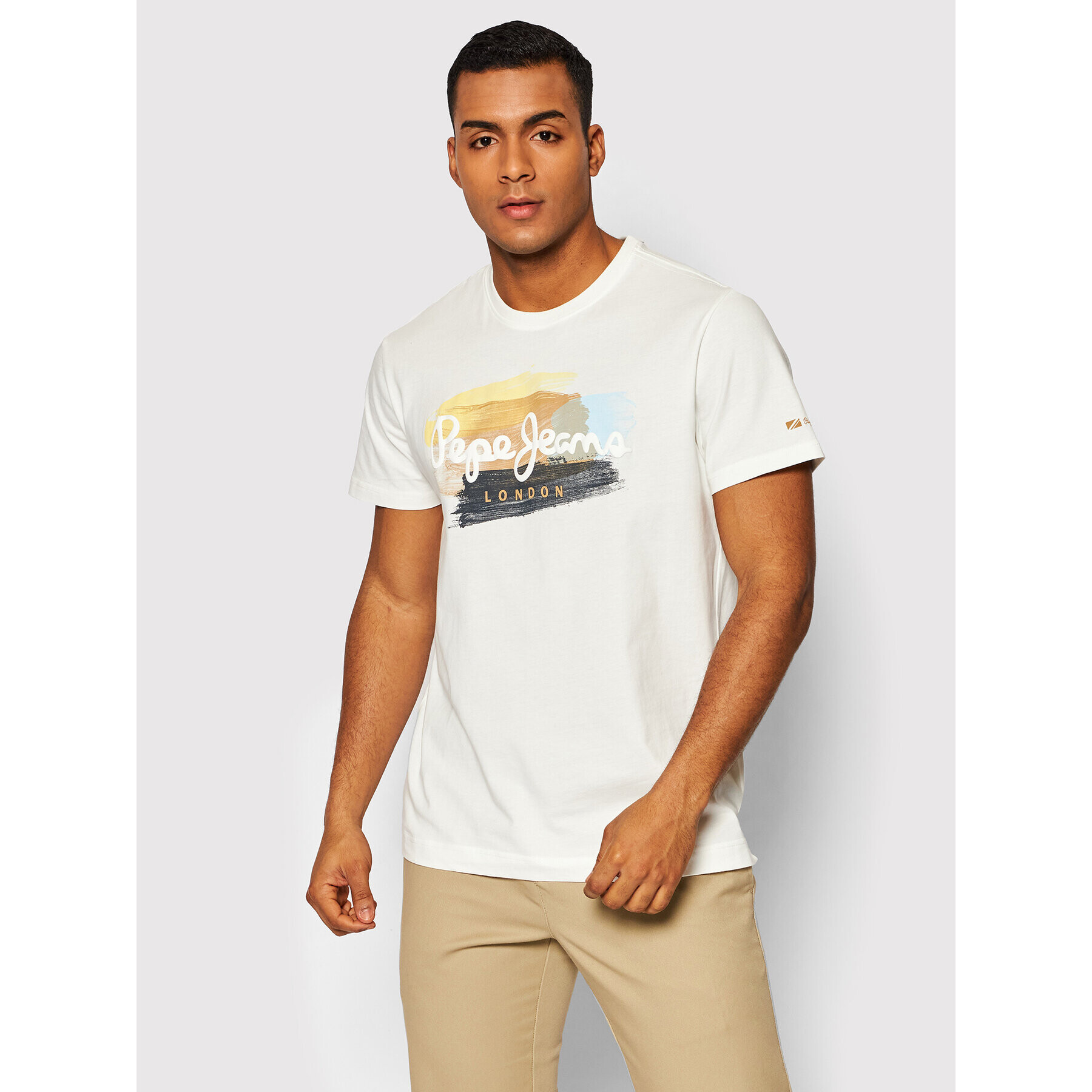 Pepe Jeans Тишърт Aegir PM508227 Бял Regular Fit - Pepit.bg
