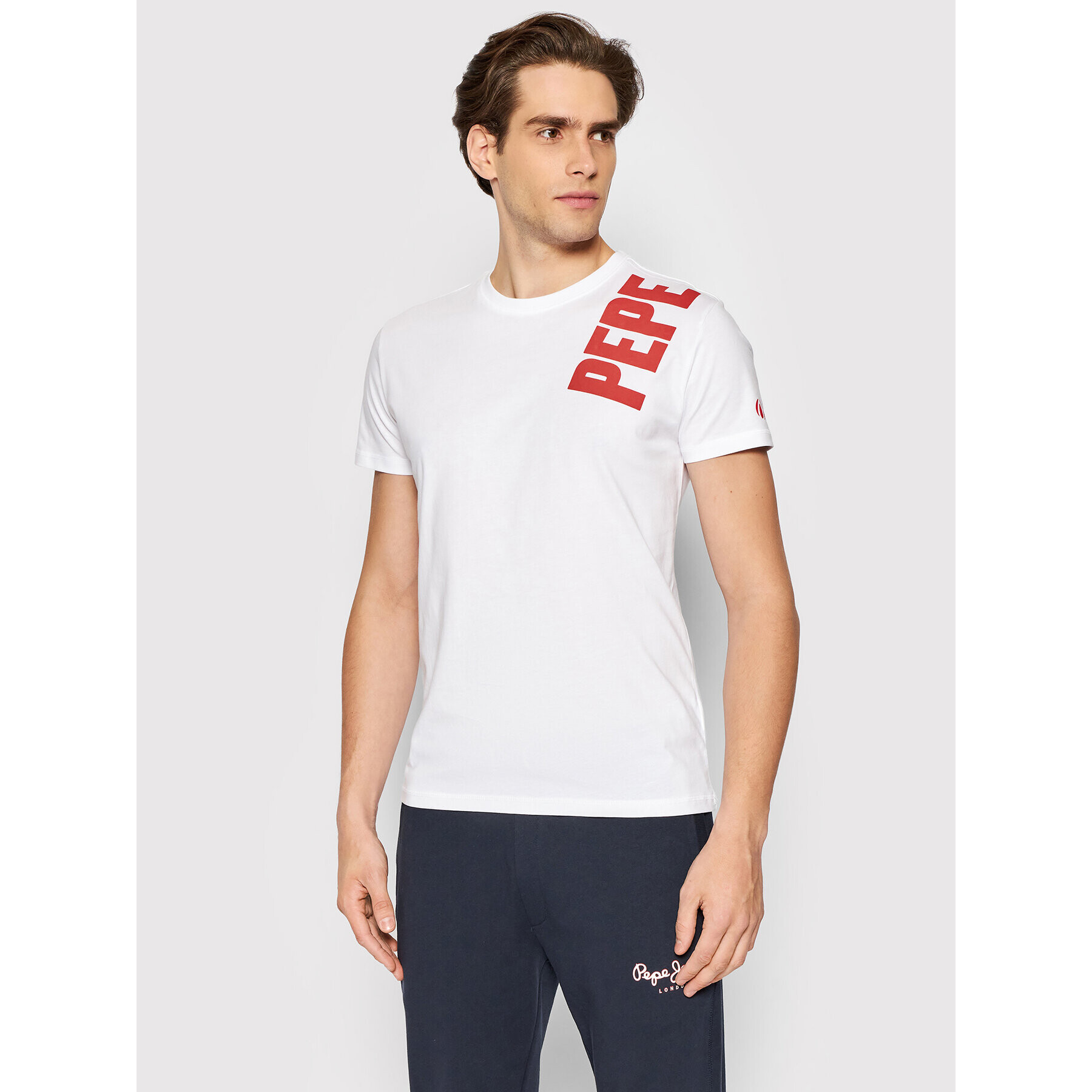 Pepe Jeans Тишърт Aerol PM508229 Бял Slim Fit - Pepit.bg