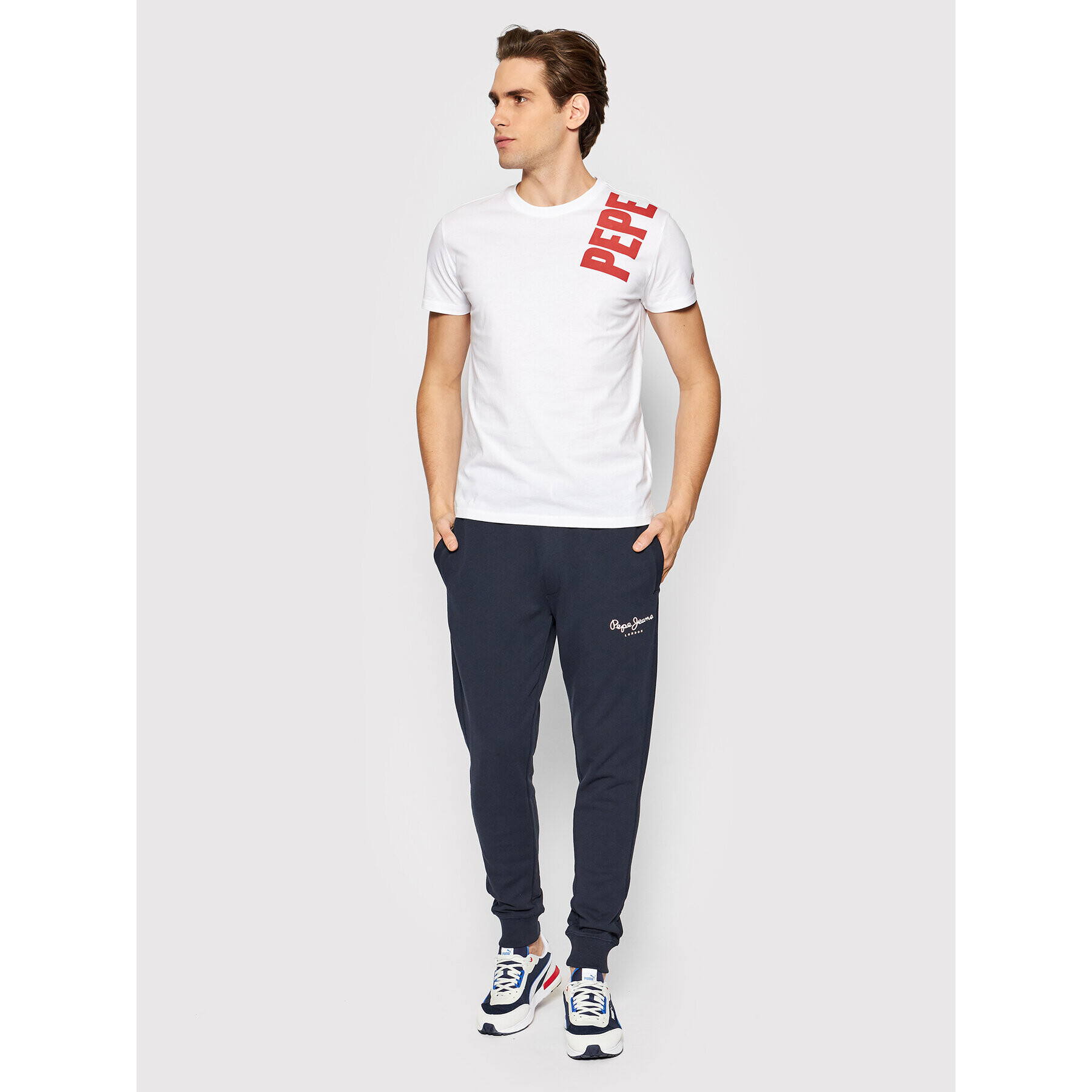 Pepe Jeans Тишърт Aerol PM508229 Бял Slim Fit - Pepit.bg