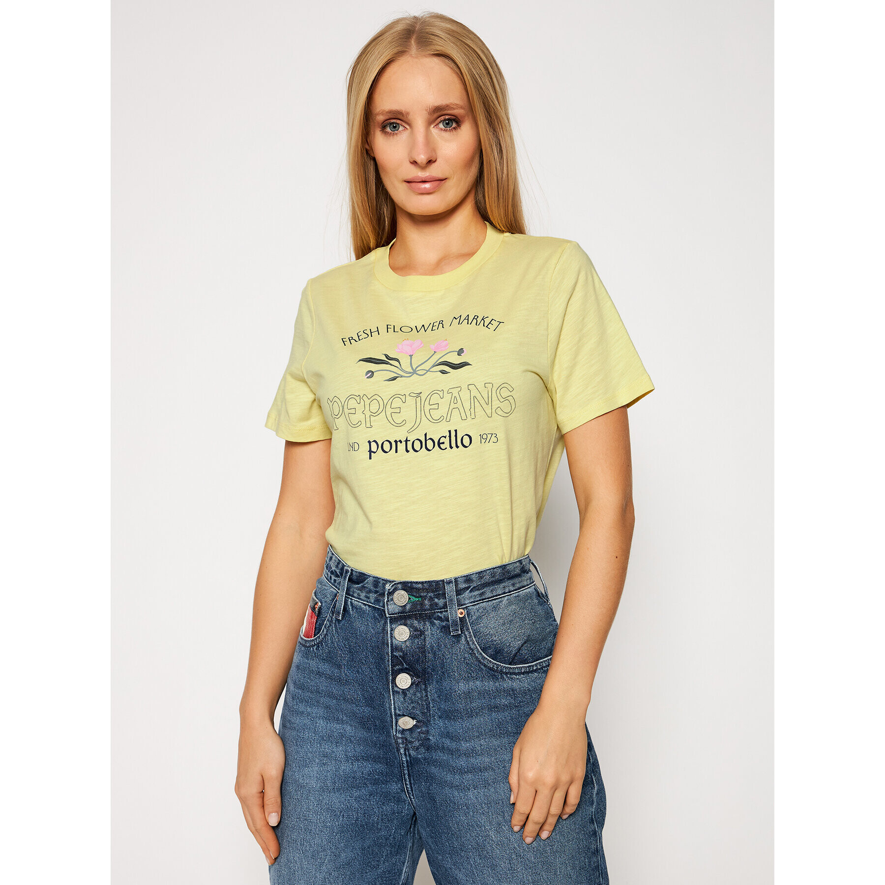 Pepe Jeans Тишърт Aisha PL504512 Жълт Regular Fit - Pepit.bg