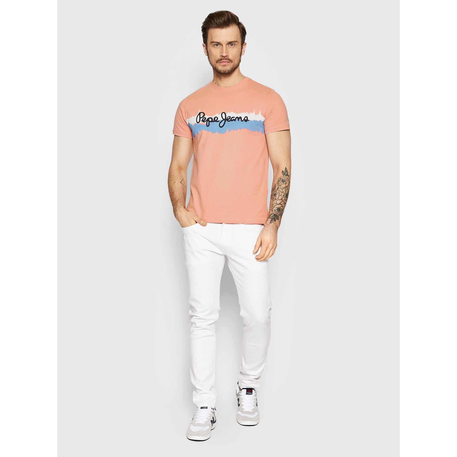 Pepe Jeans Тишърт Akeem PM508244 Розов Slim Fit - Pepit.bg