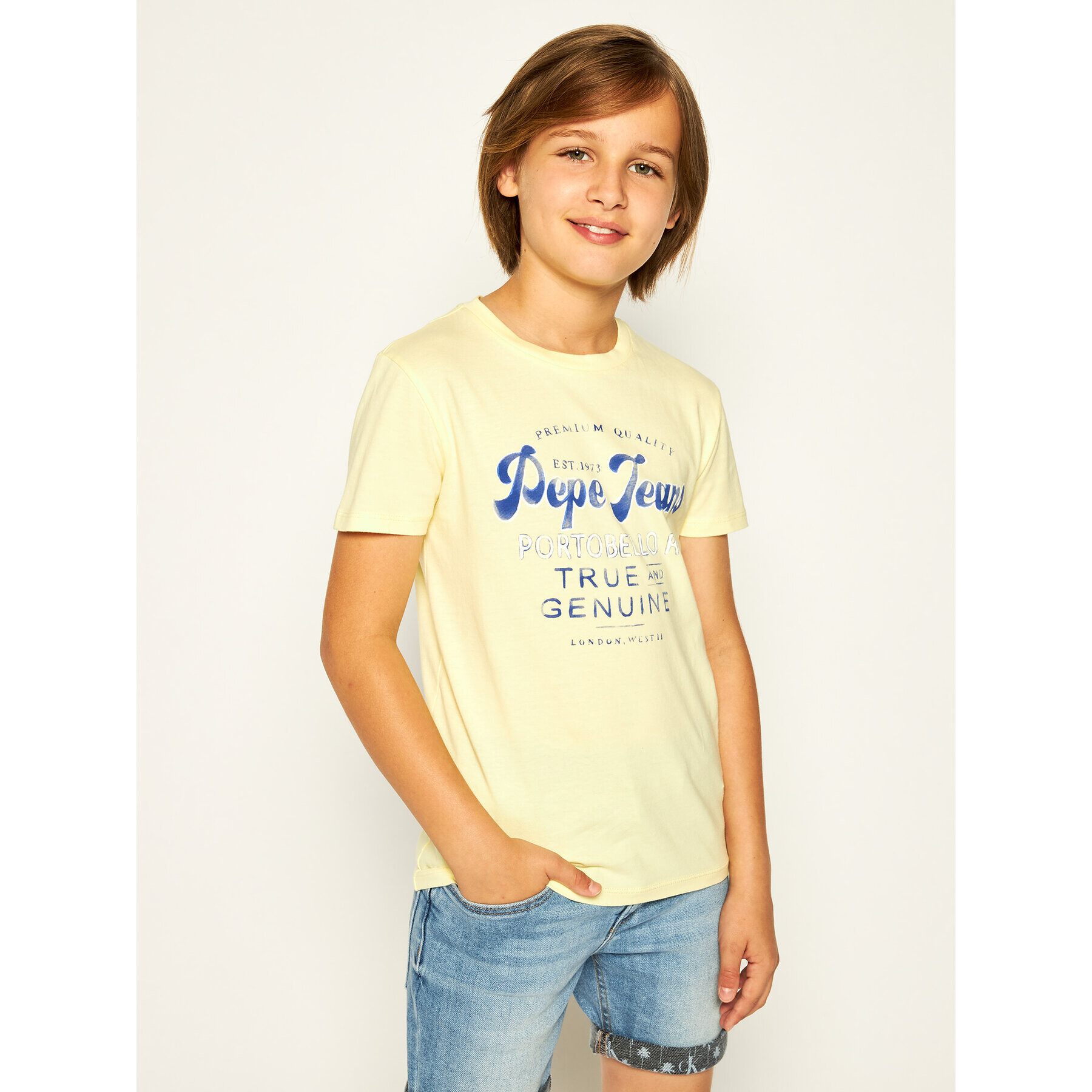 Pepe Jeans Тишърт Albert PB502817 Жълт Regular Fit - Pepit.bg