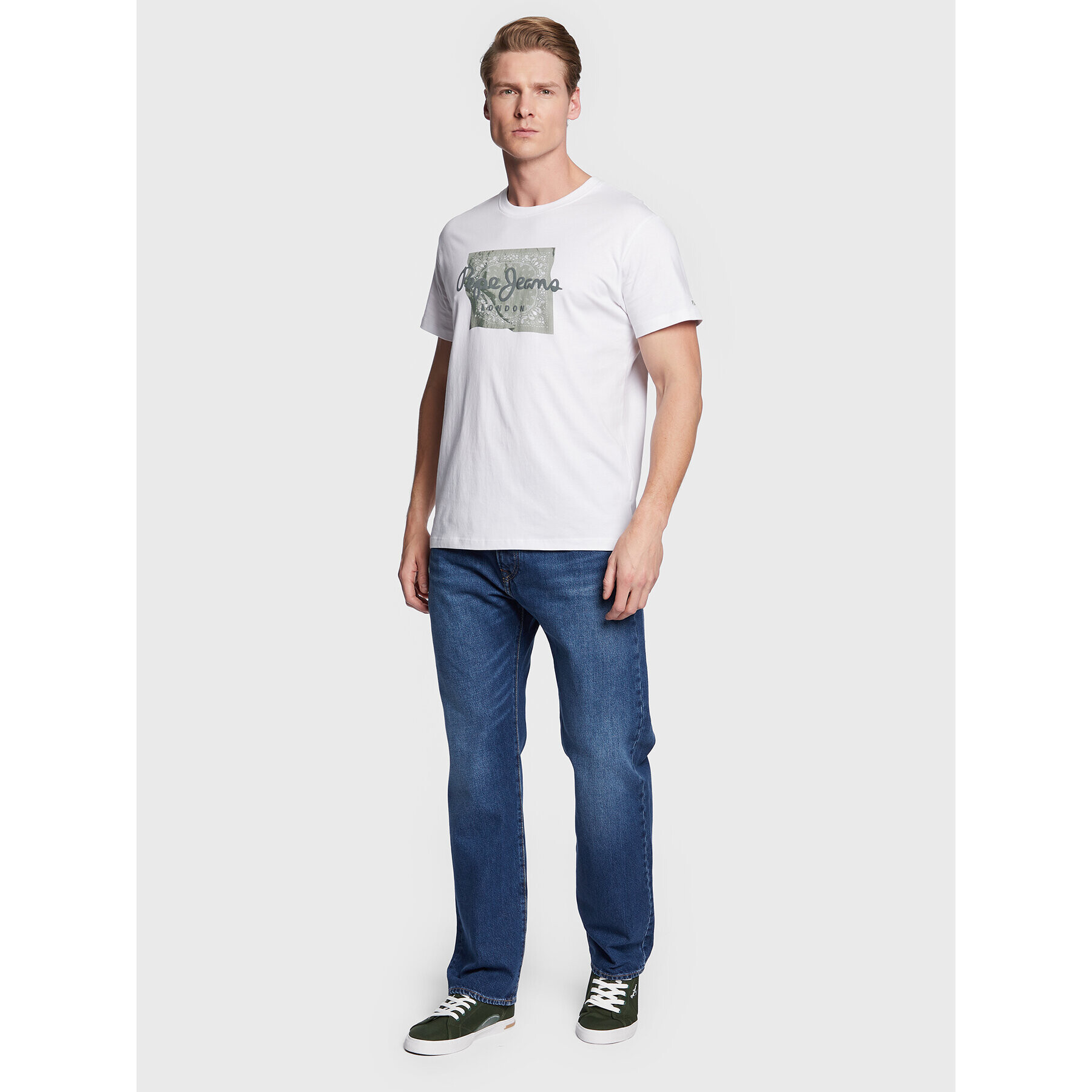 Pepe Jeans Тишърт Alcott PM508645 Бял Regular Fit - Pepit.bg