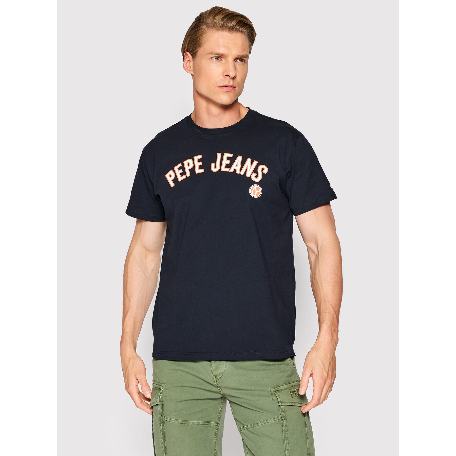 Pepe Jeans Тишърт Alessio PM508256 Тъмносин Regular Fit - Pepit.bg