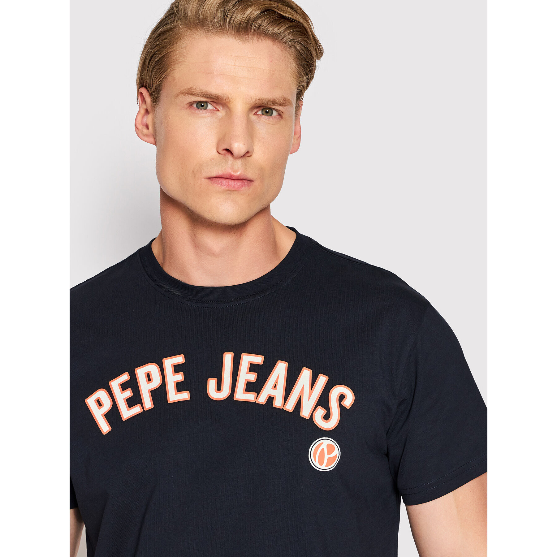 Pepe Jeans Тишърт Alessio PM508256 Тъмносин Regular Fit - Pepit.bg