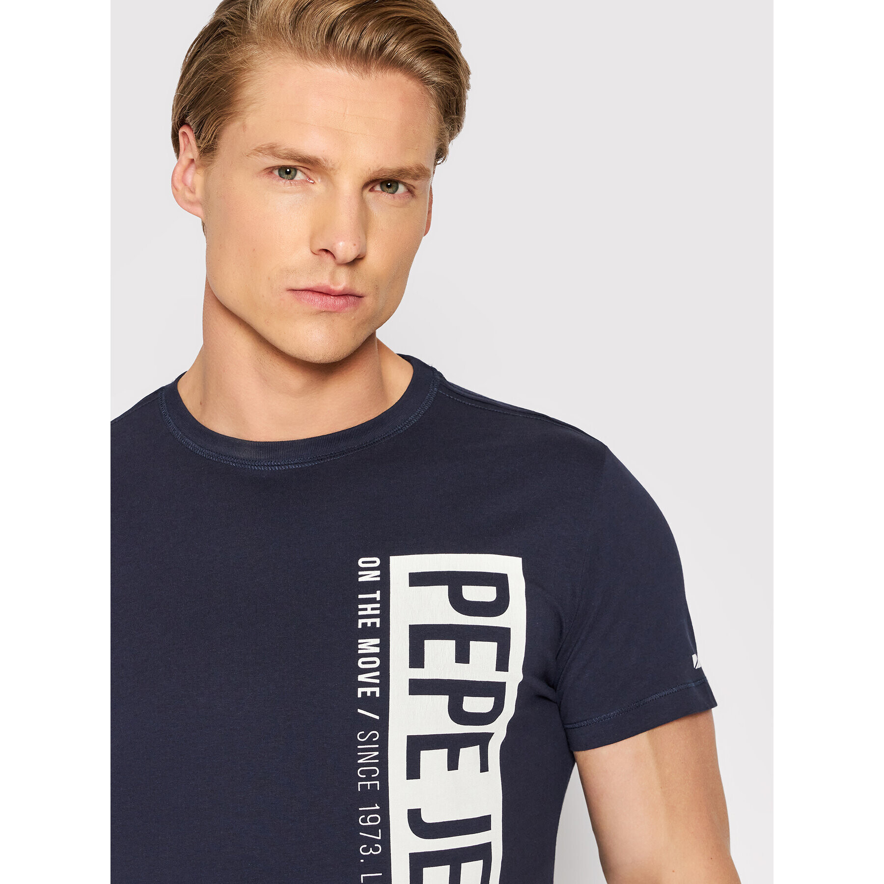 Pepe Jeans Тишърт Alfie D PM508259 Тъмносин Slim Fit - Pepit.bg