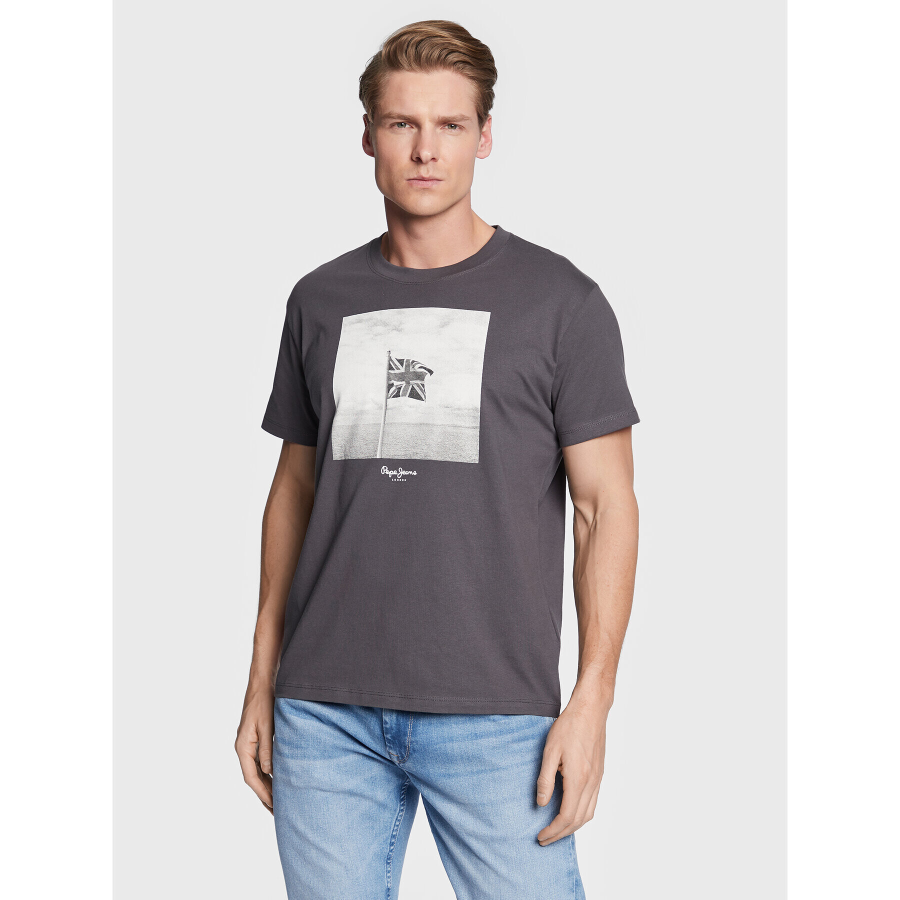 Pepe Jeans Тишърт Alfred PM508649 Сив Regular Fit - Pepit.bg