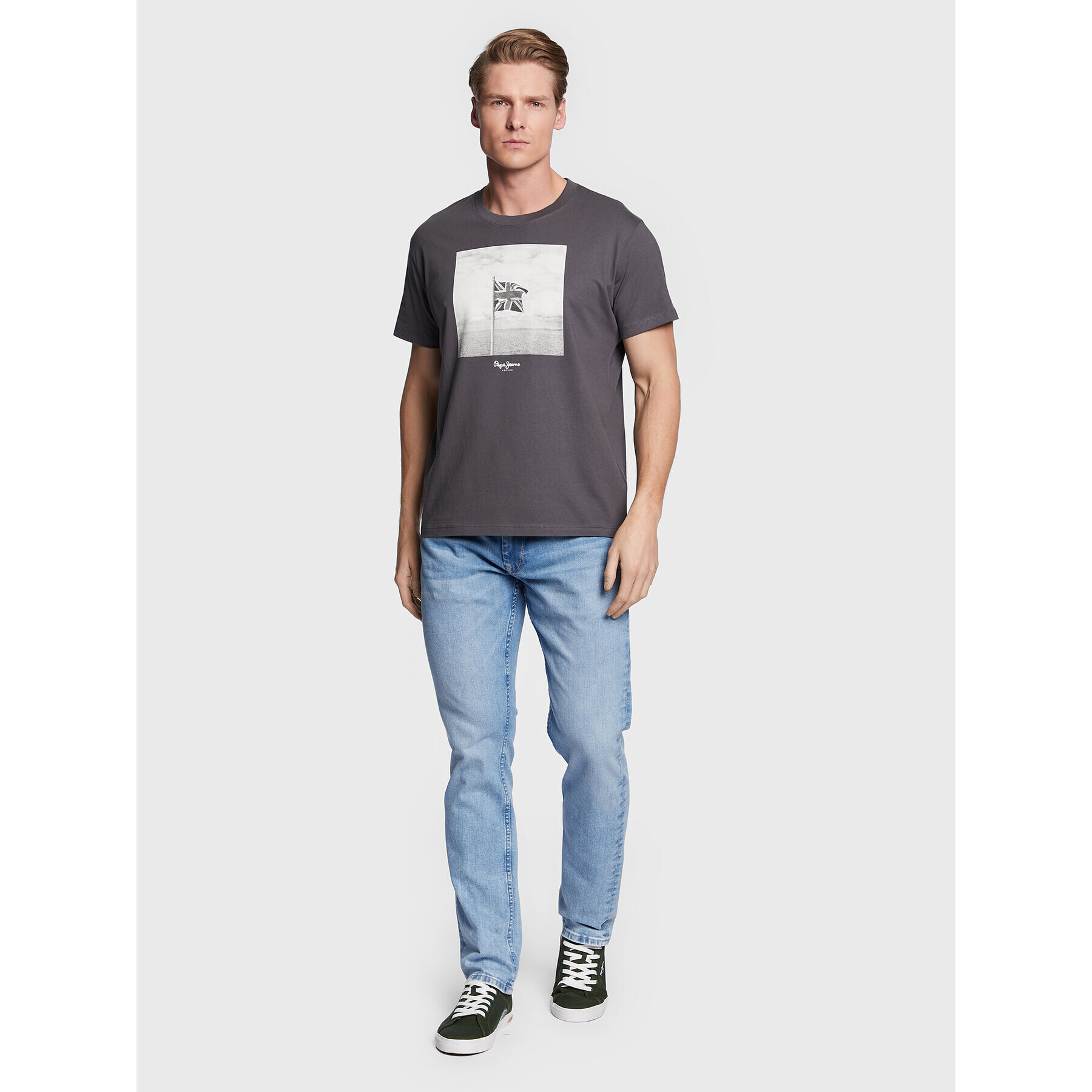 Pepe Jeans Тишърт Alfred PM508649 Сив Regular Fit - Pepit.bg