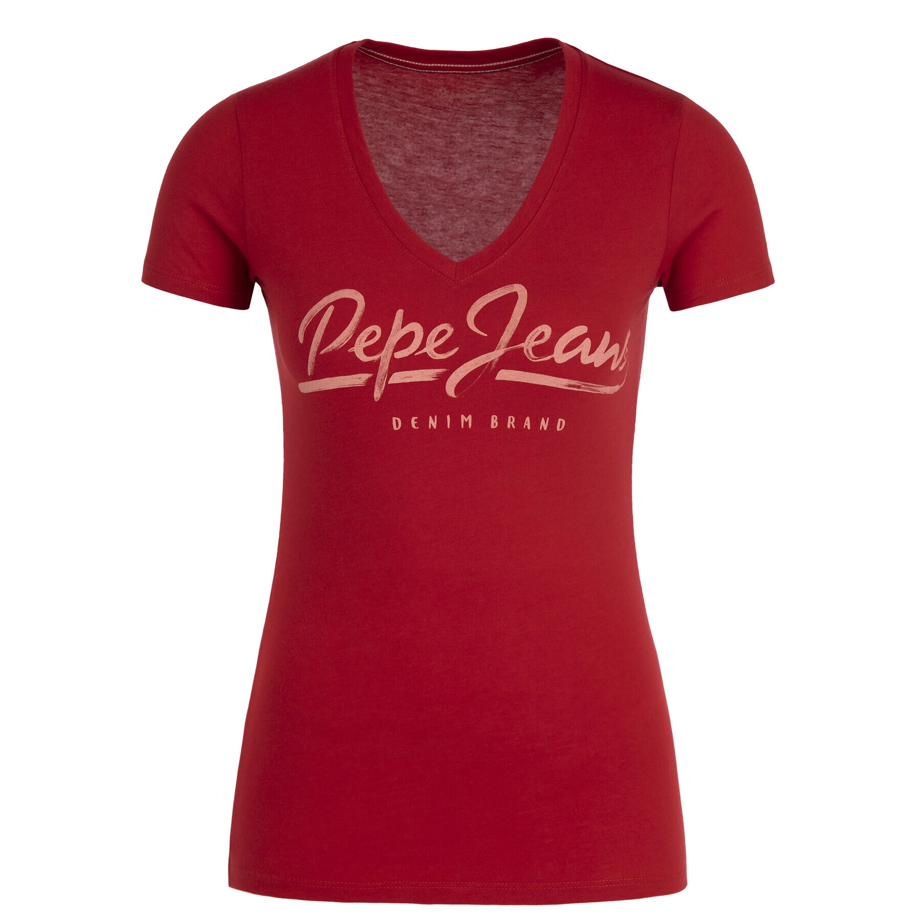 Pepe Jeans Тишърт Andrea PL504165 Червен Longline Fit - Pepit.bg
