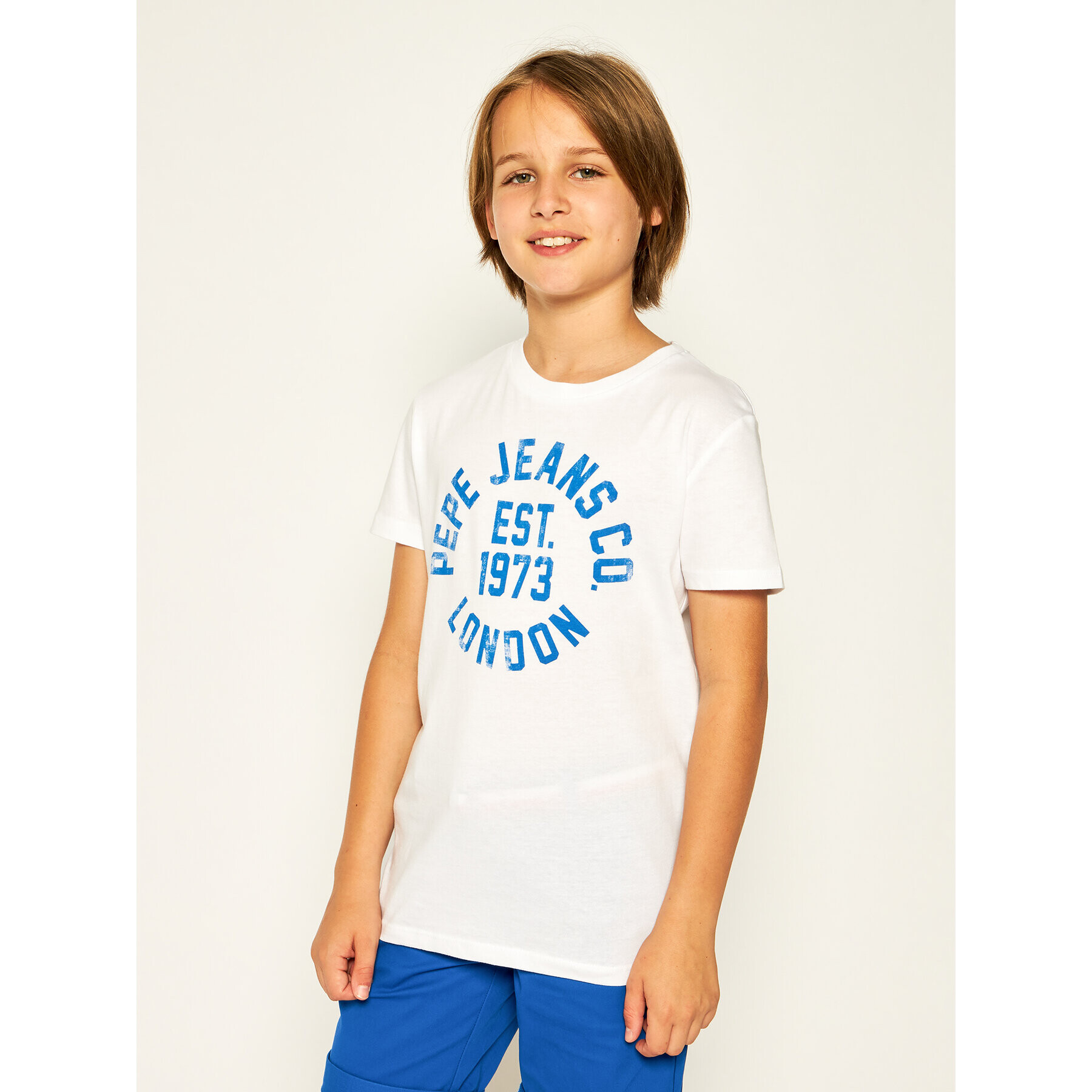Pepe Jeans Тишърт Anthony PB502824 Бял Regular Fit - Pepit.bg